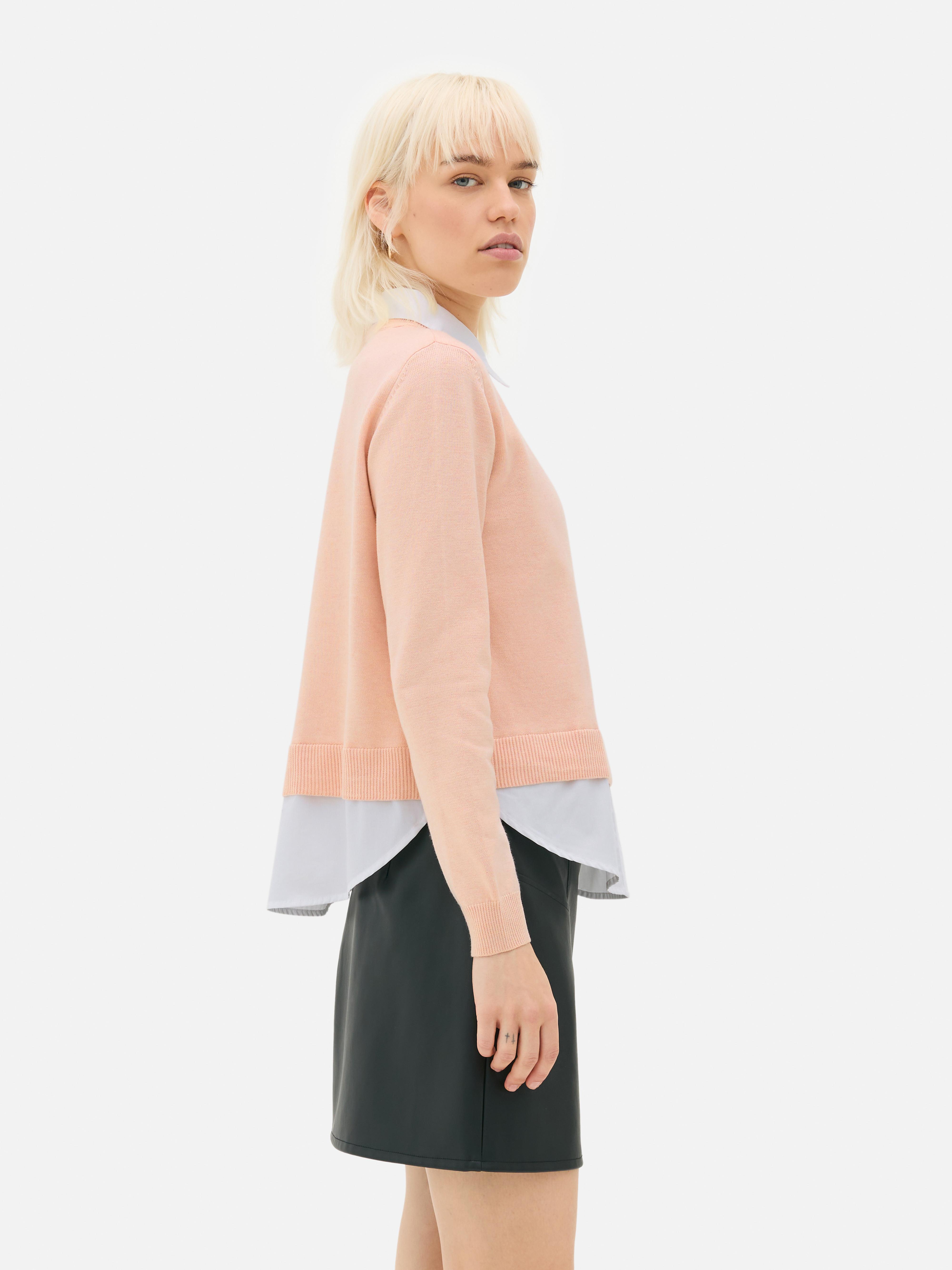 Chemise à col et pull 2-en-1