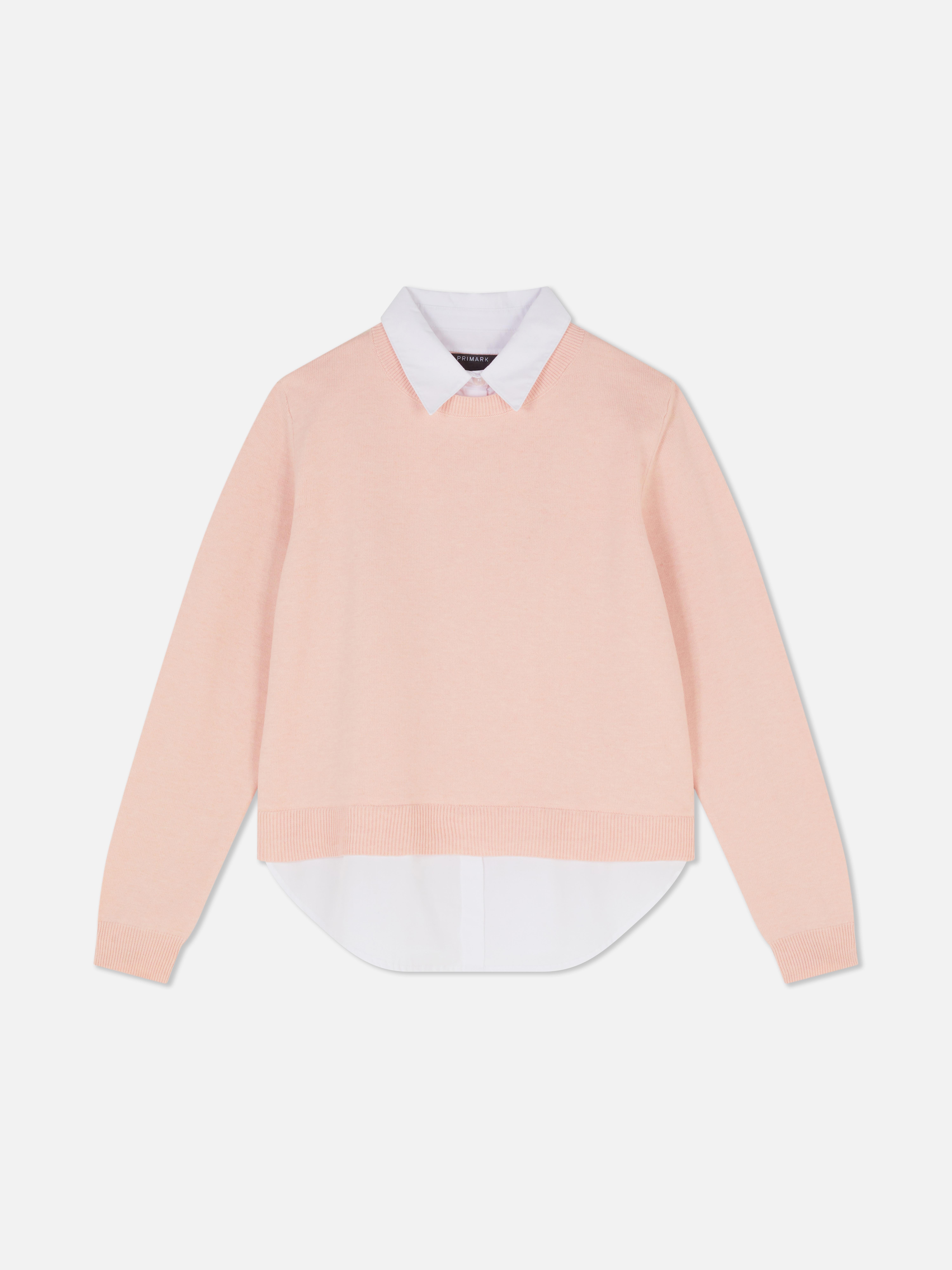 Chemise à col et pull 2-en-1
