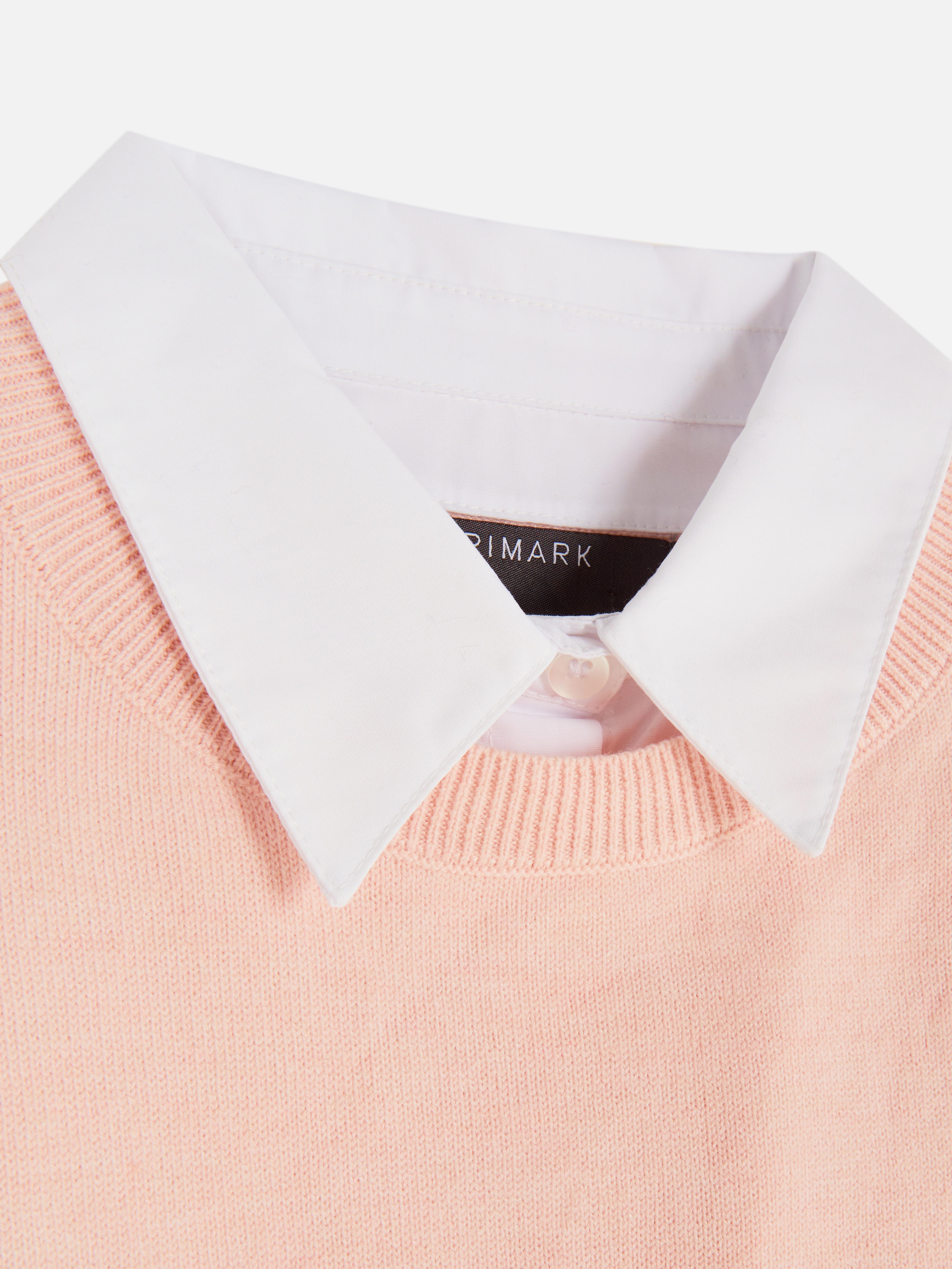 Chemise à col et pull 2-en-1