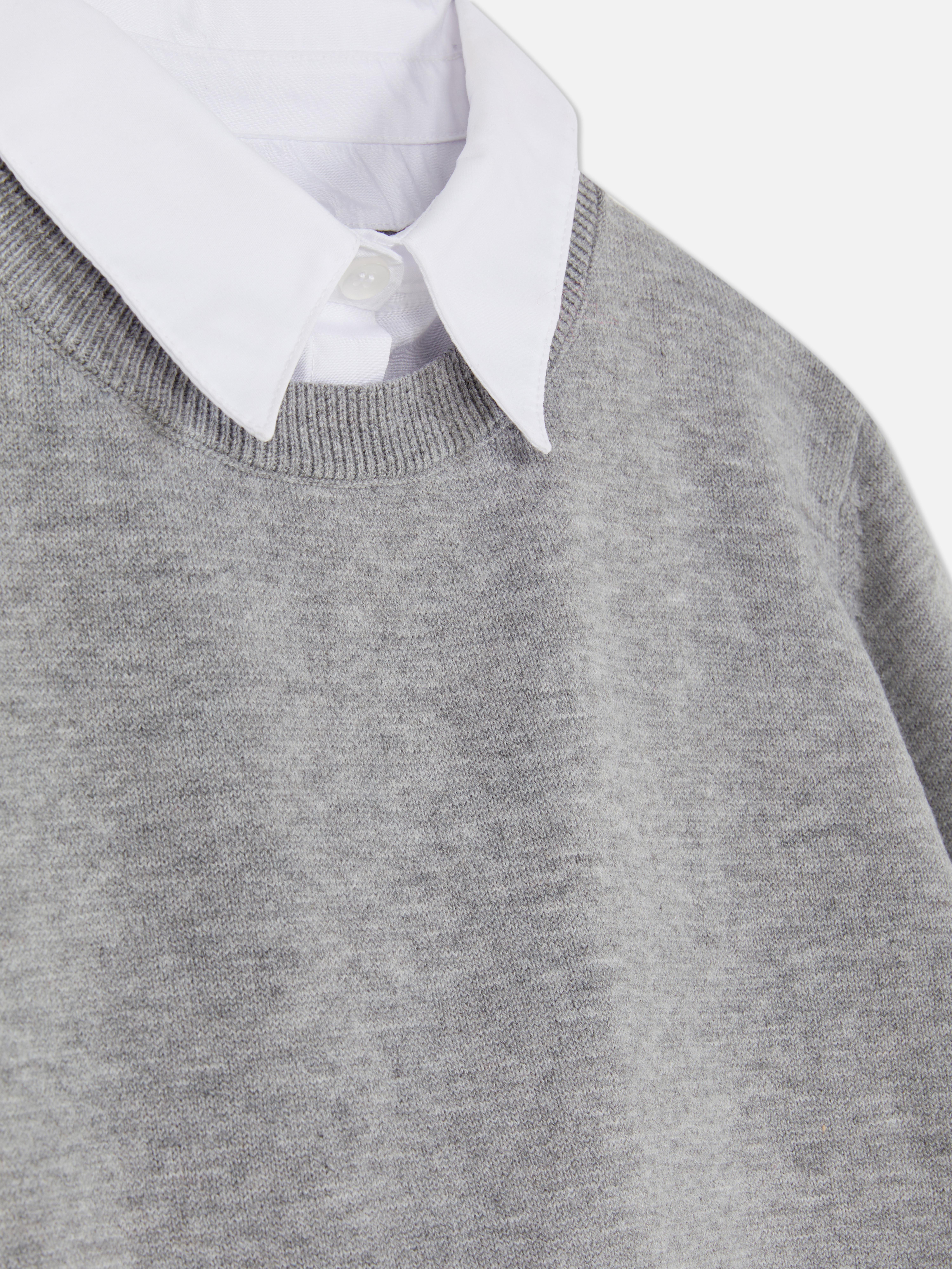 2-In-1 Collared Shirt and Jumper