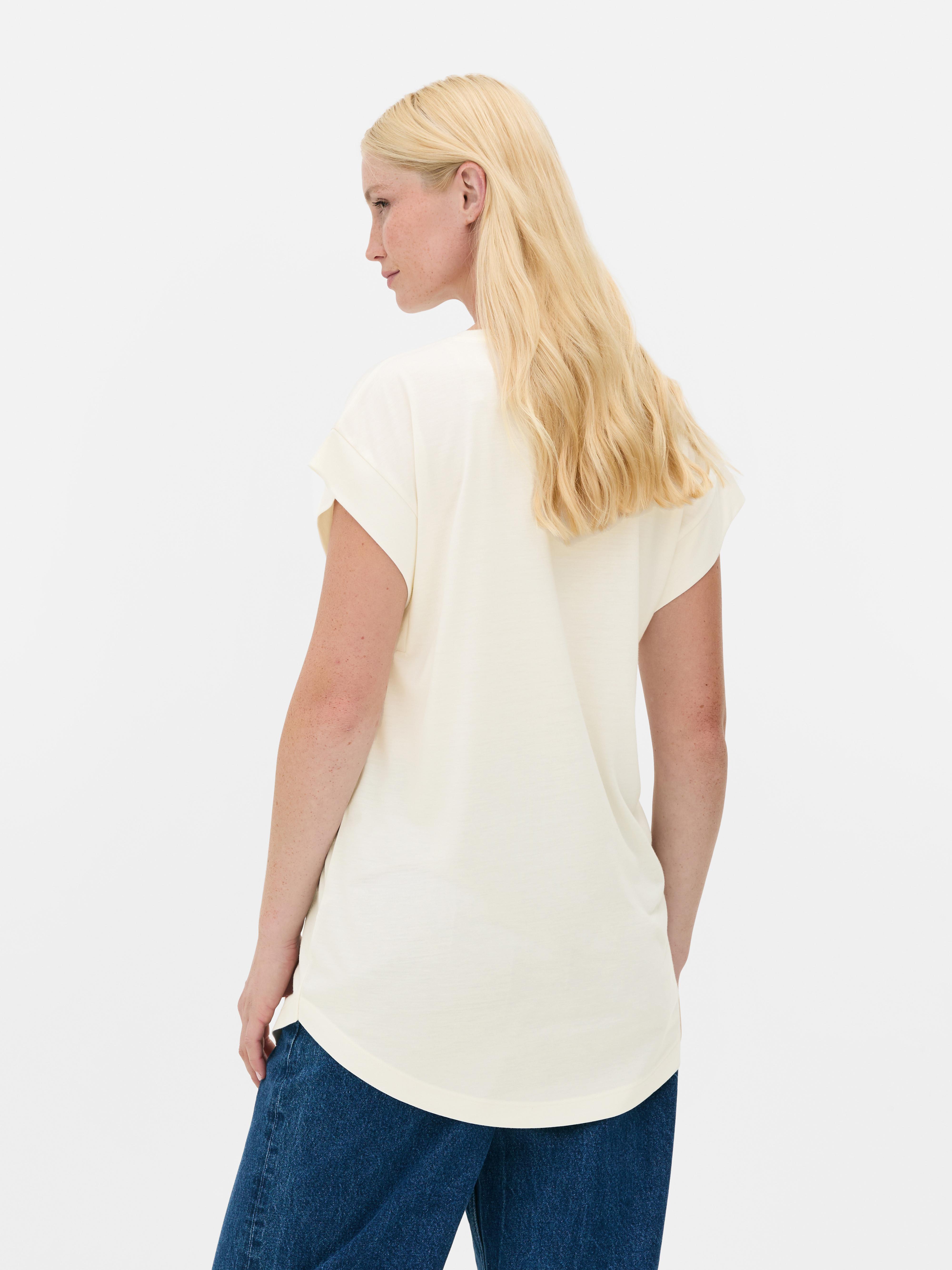 Longline Curved Hem Tee