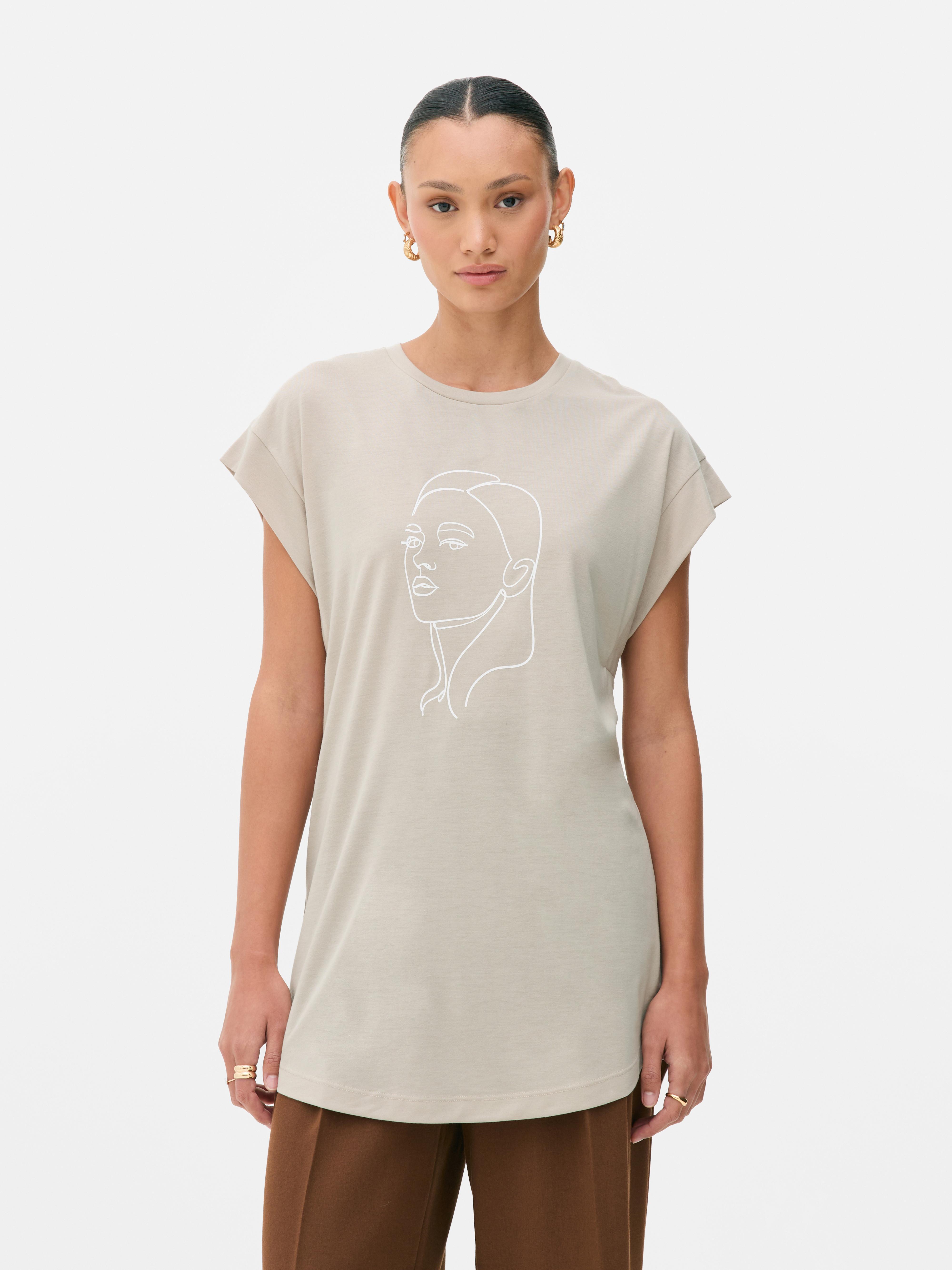 Longline Curved Hem Tee