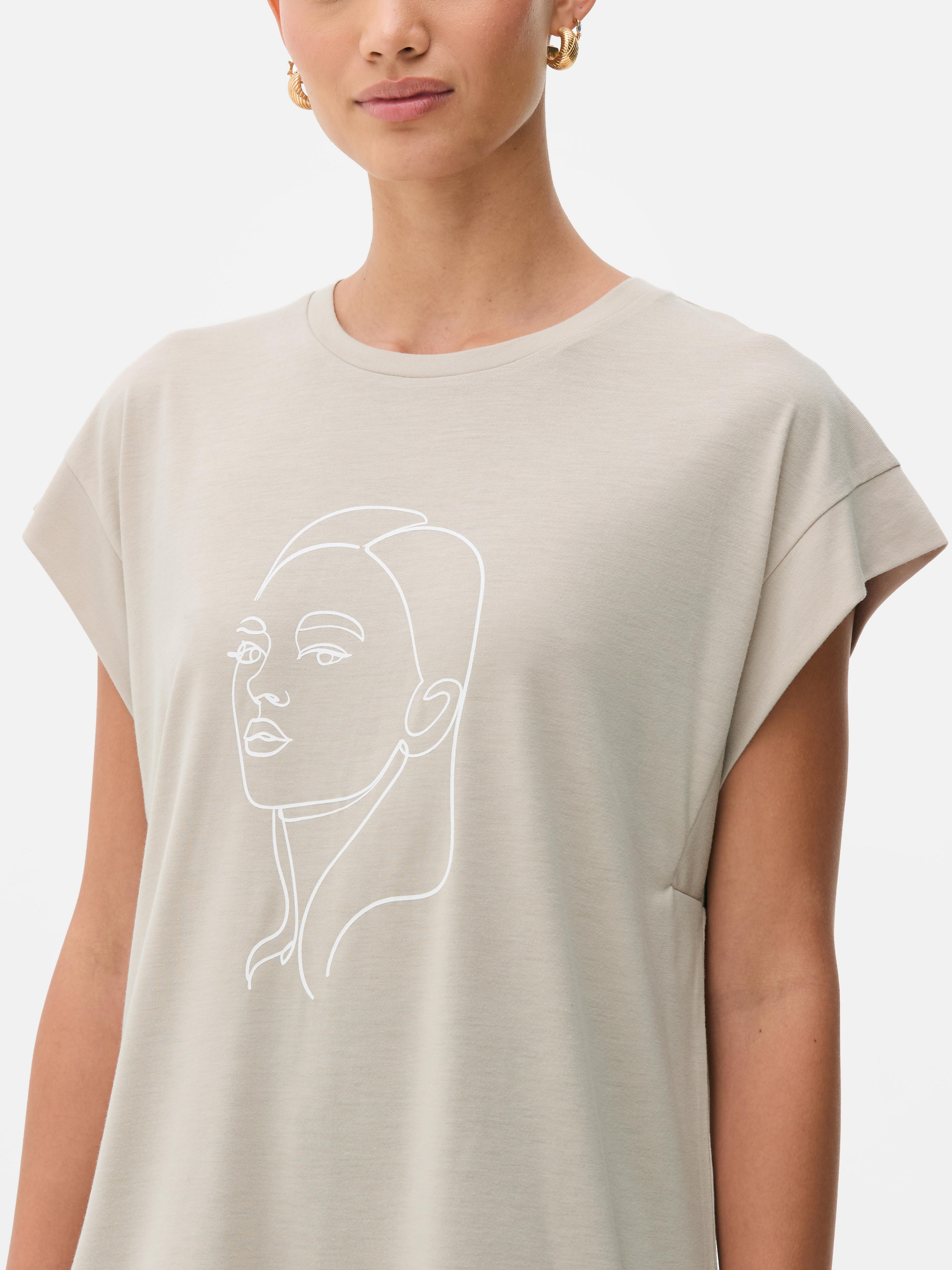 Longline Curved Hem Tee