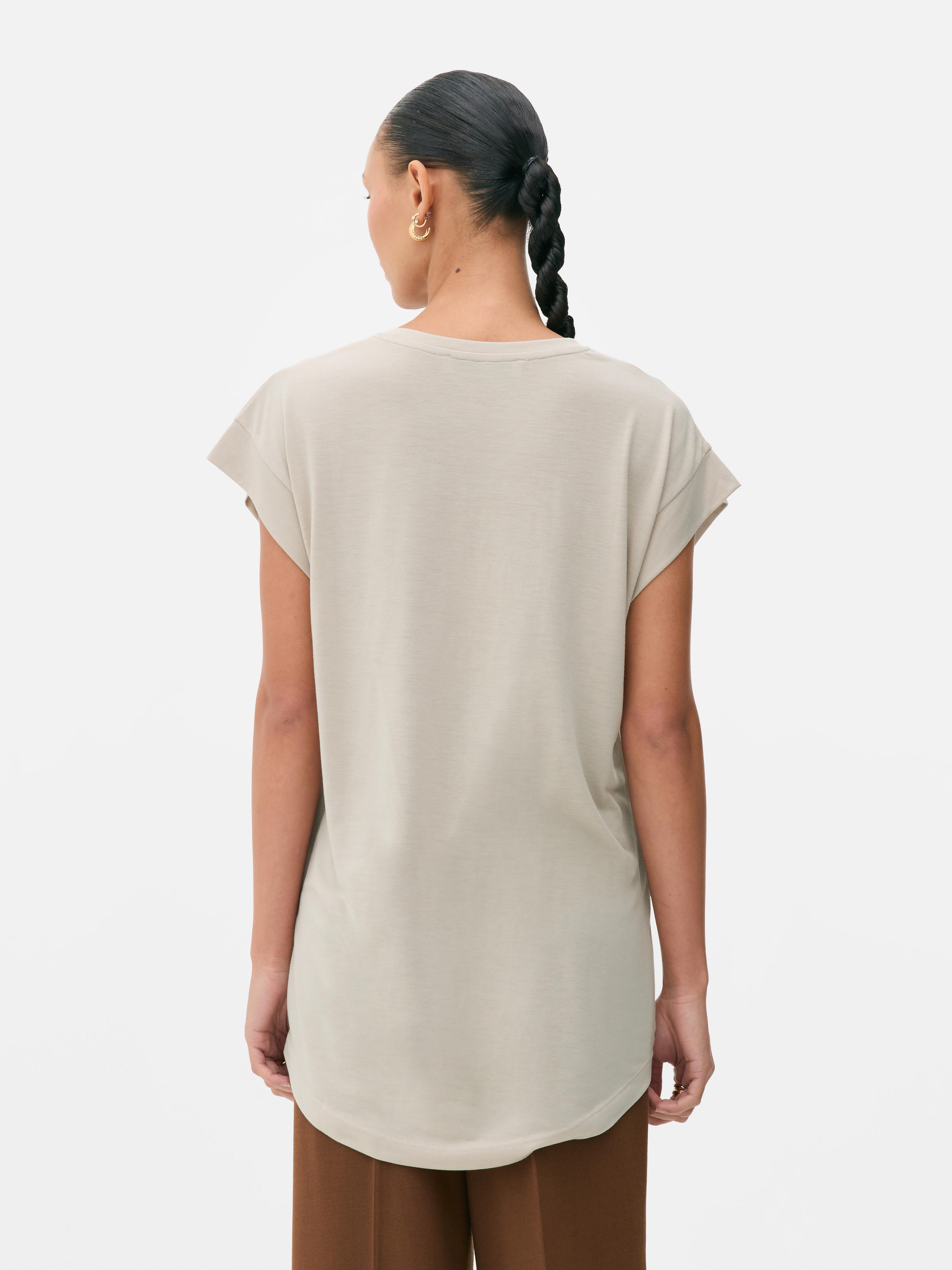 Longline Curved Hem Tee