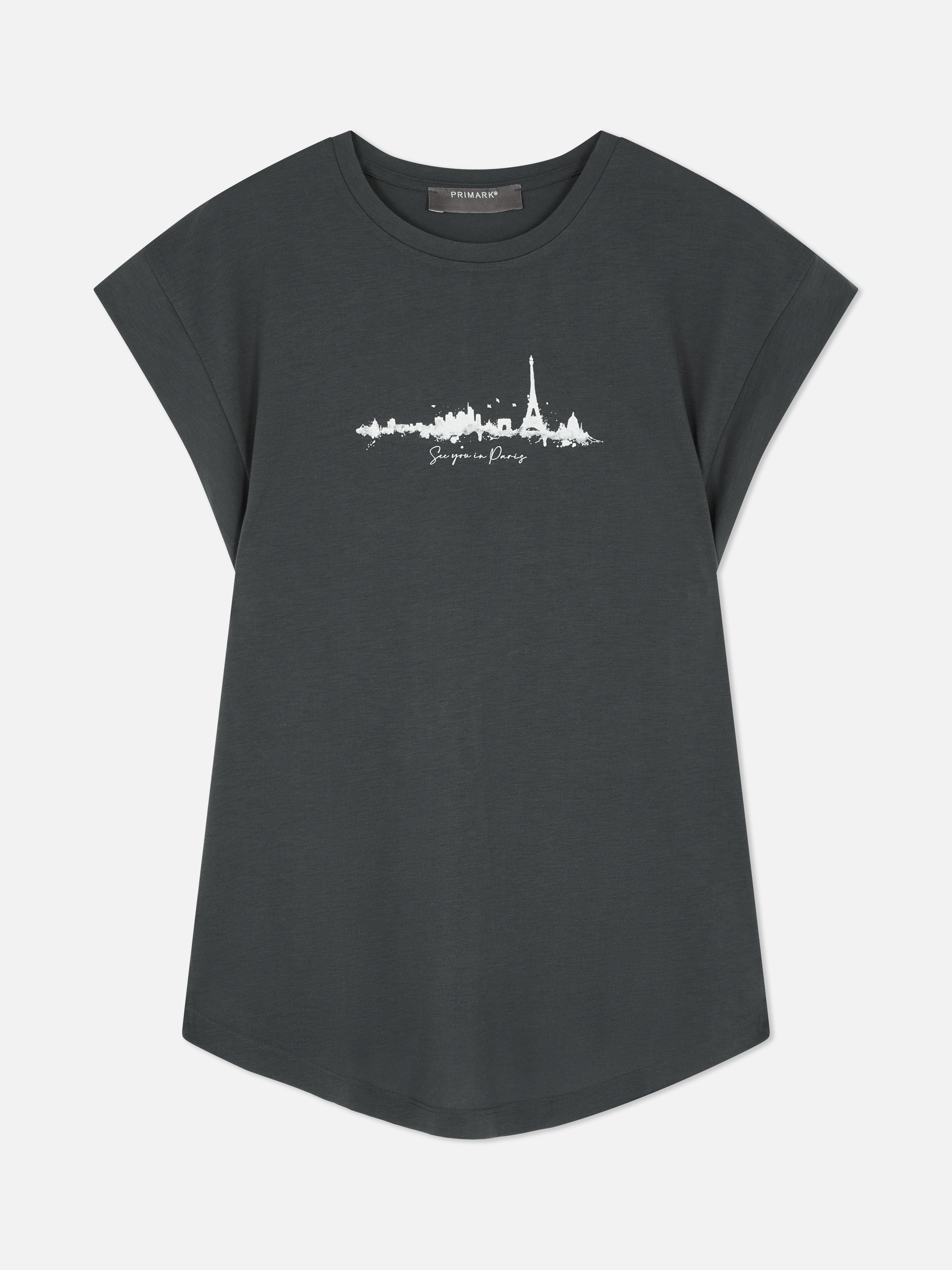 Longline Curved Hem Tee