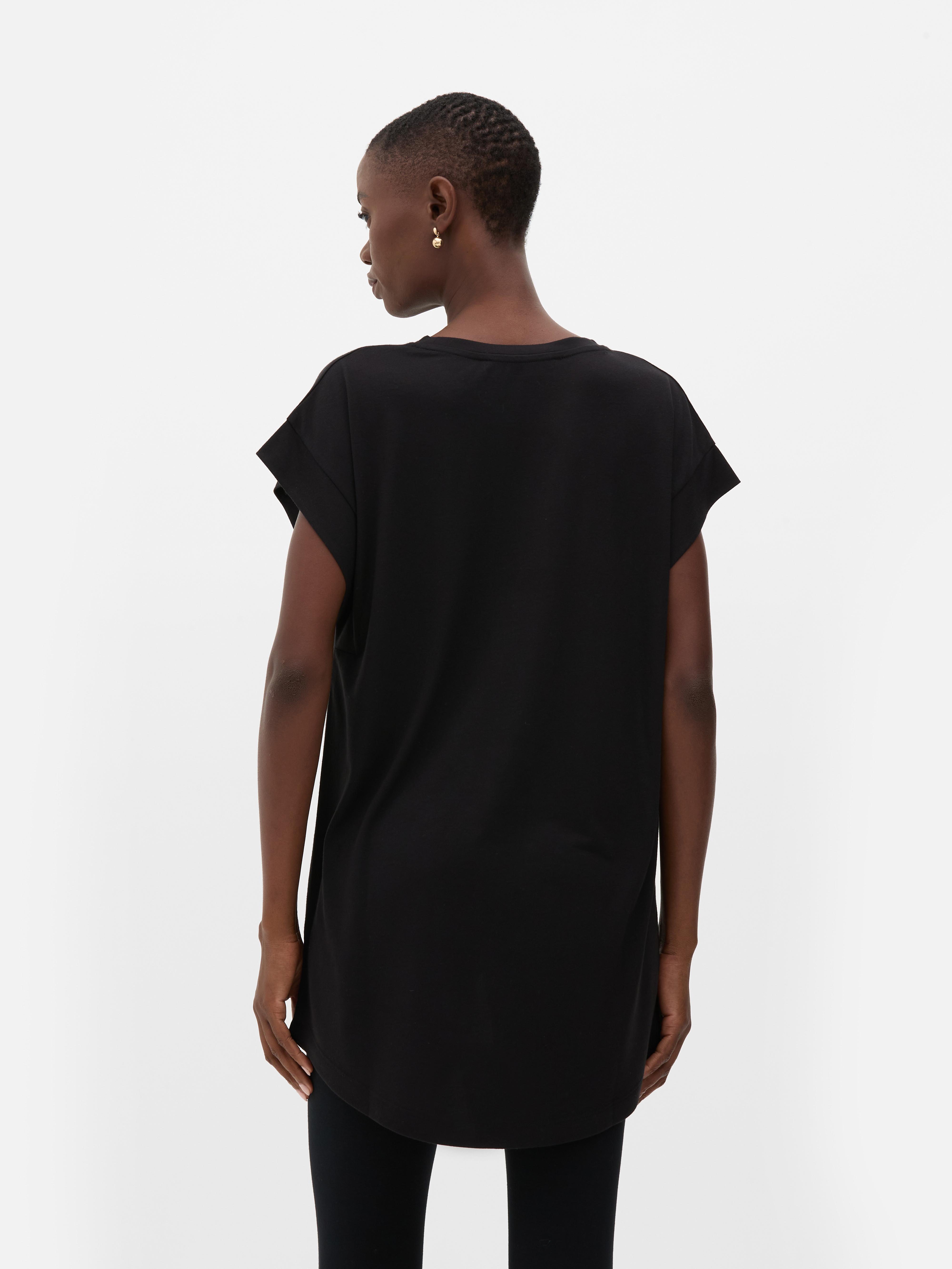 Longline Curved Hem Tee