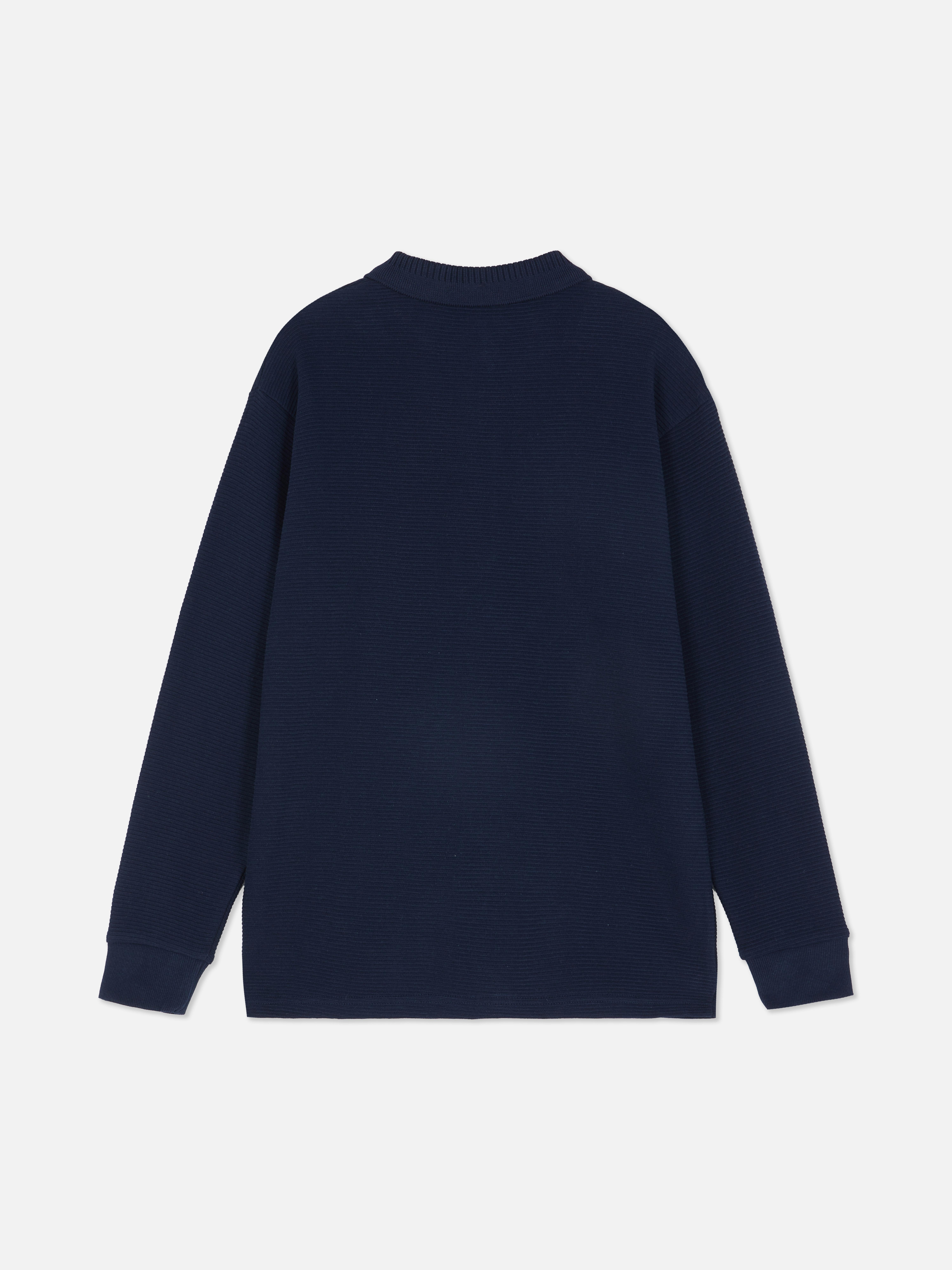 7-15yrs | Half-Zip Long Sleeve Polo Top