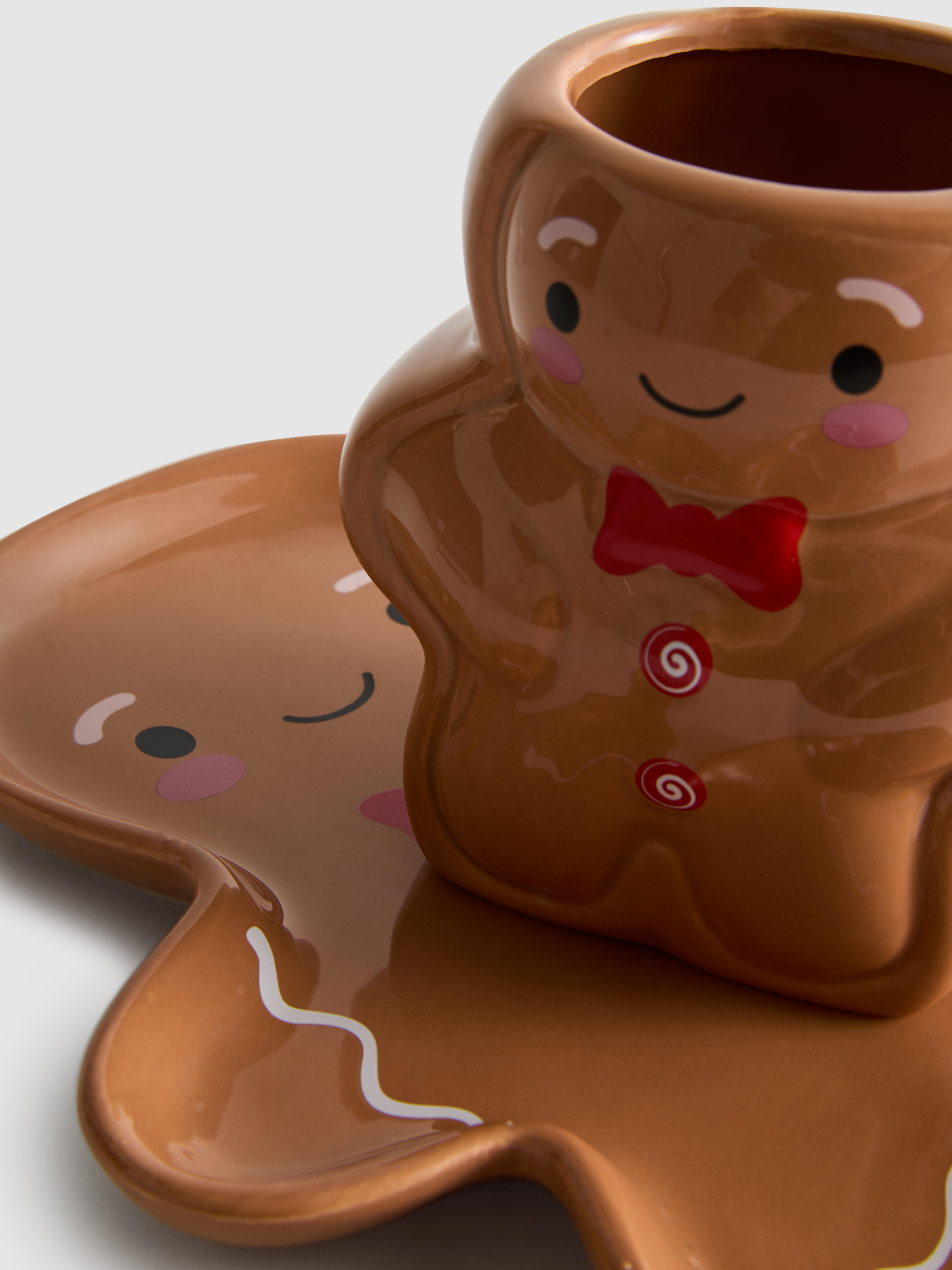 Set van mok en bordje peperkoekmannetje