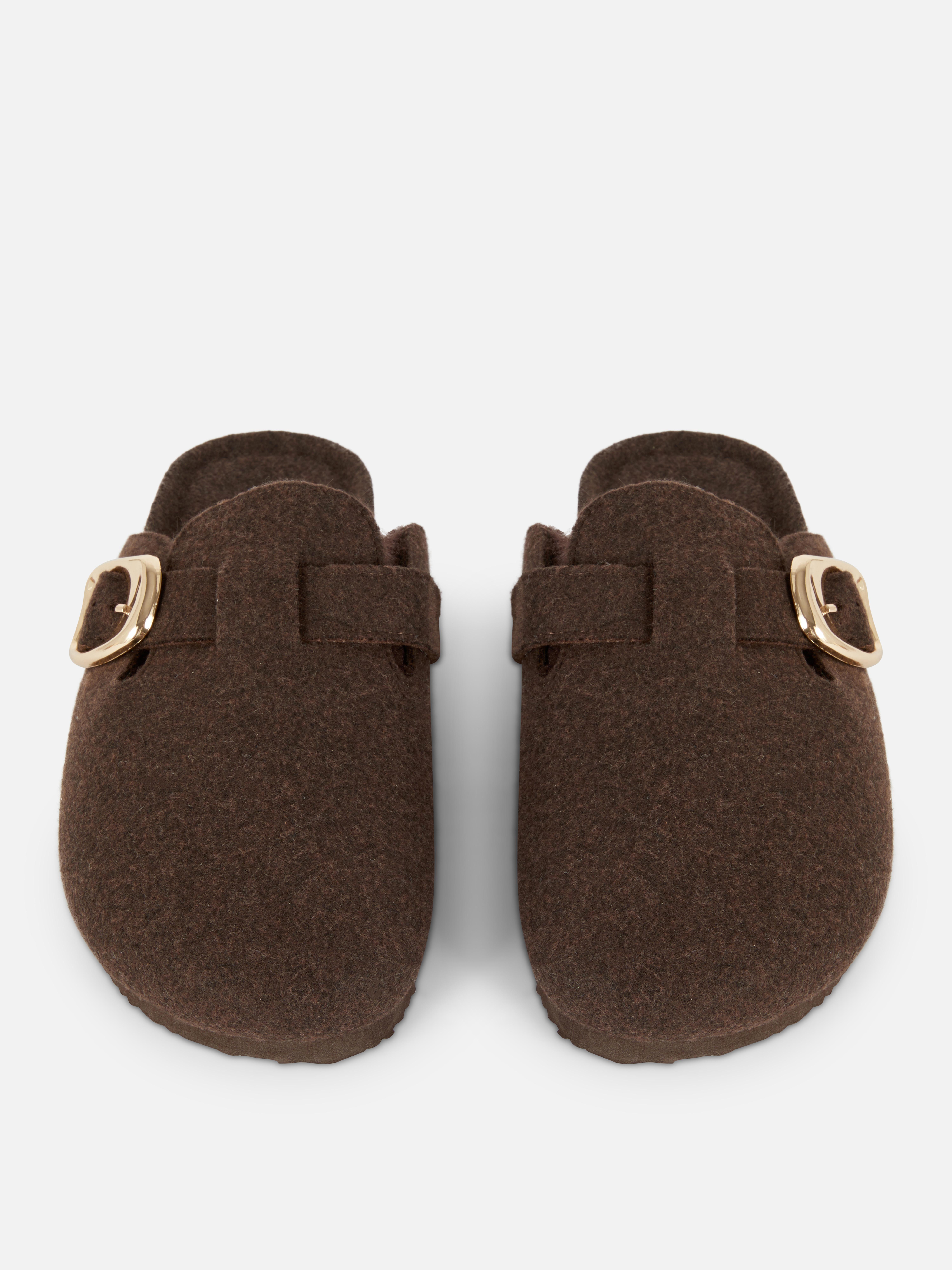 Felt Lined Clog Mules