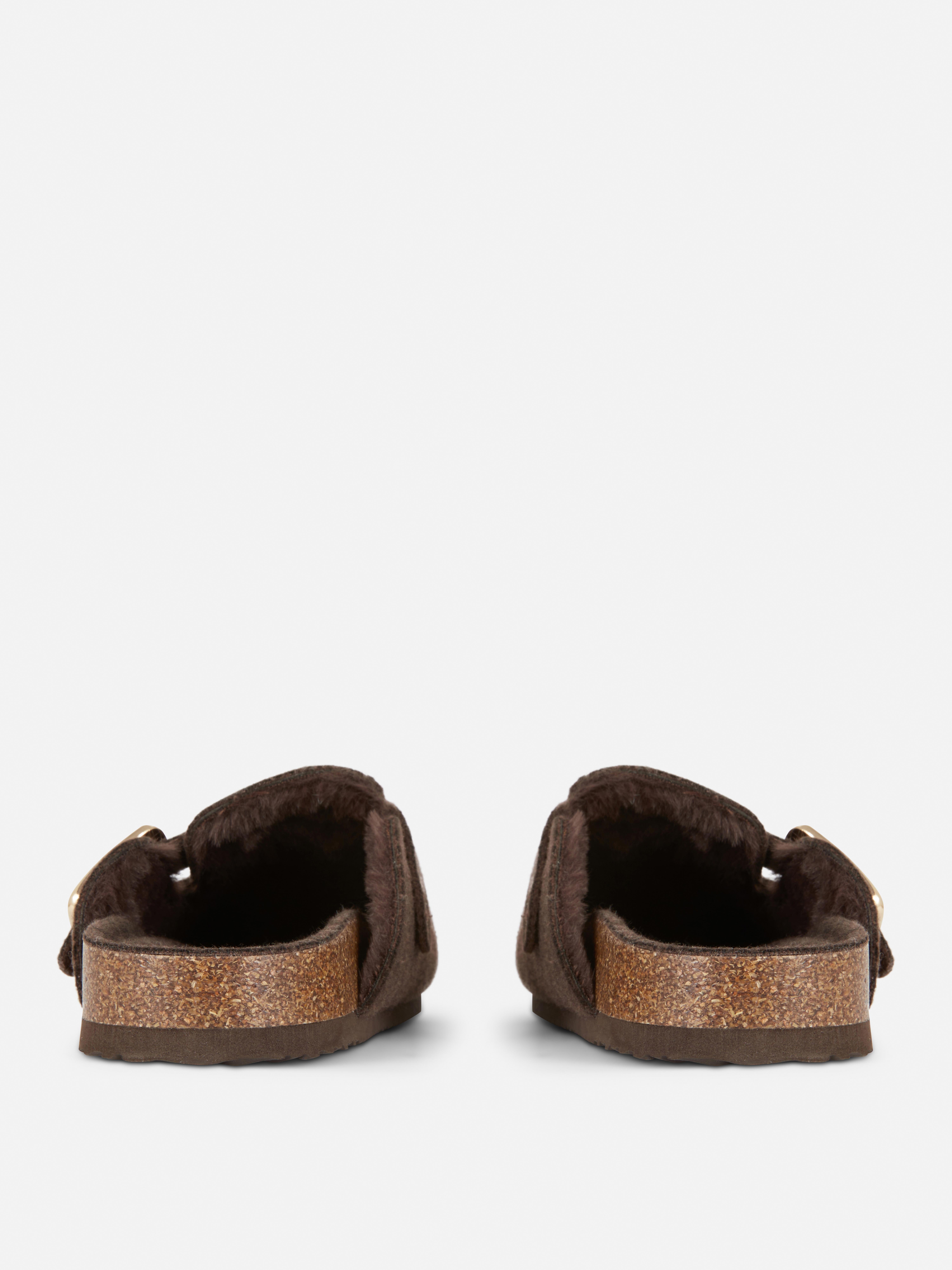 Felt Lined Clog Mules