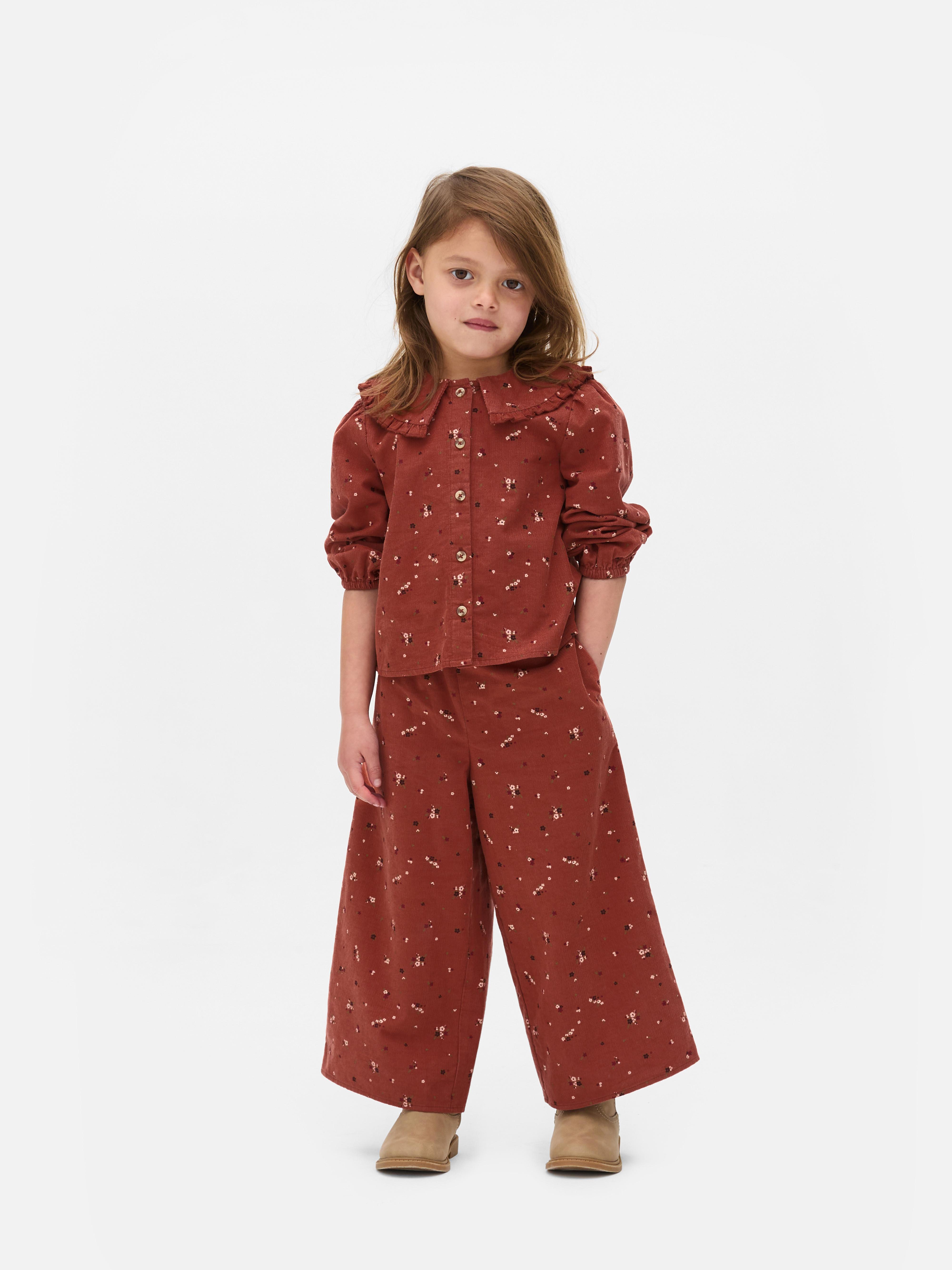 1.5-8yrs | The Edit Floral Corduroy Blouse and Trousers Set
