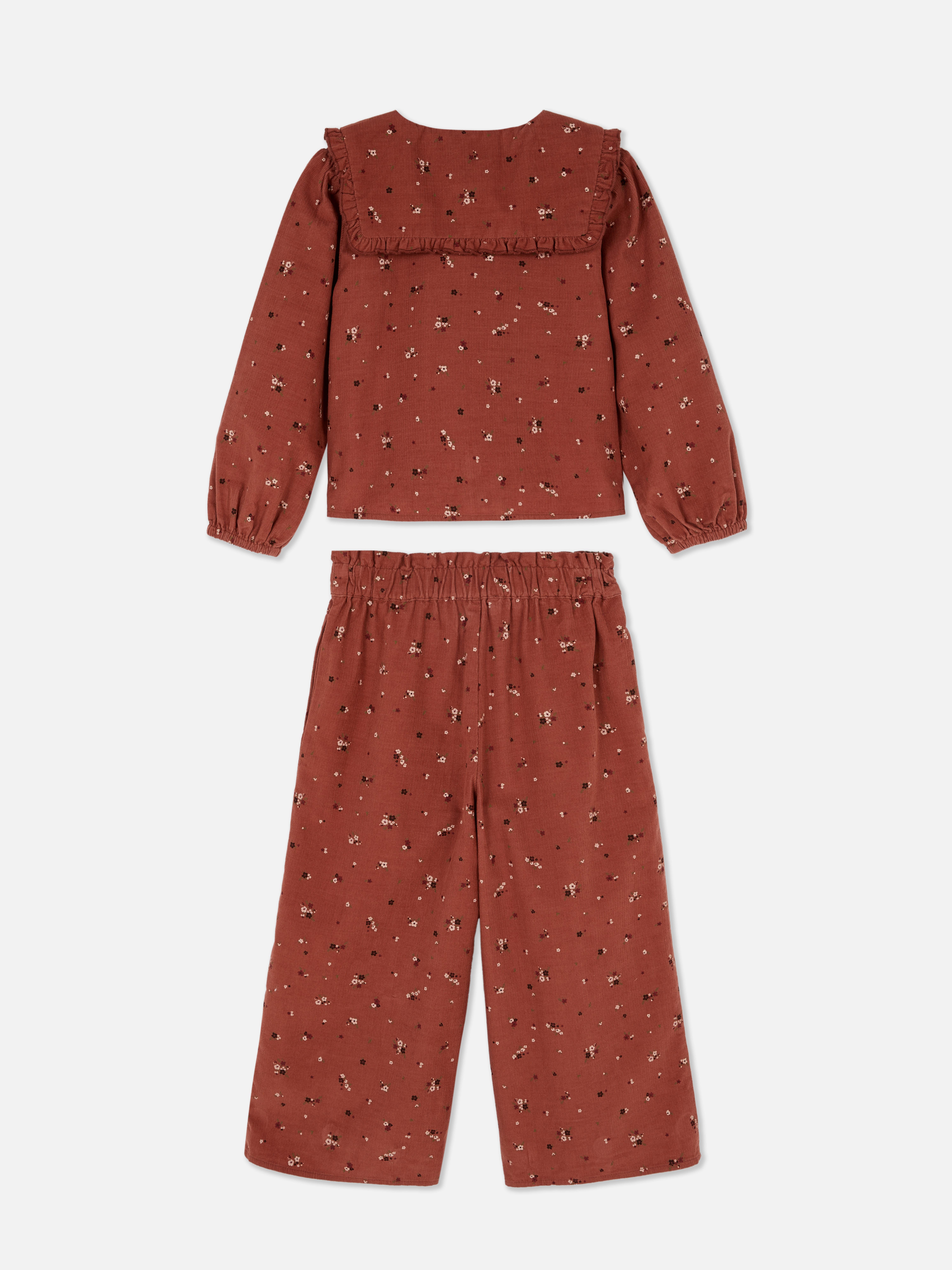 1.5-8yrs | The Edit Floral Corduroy Blouse and Trousers Set