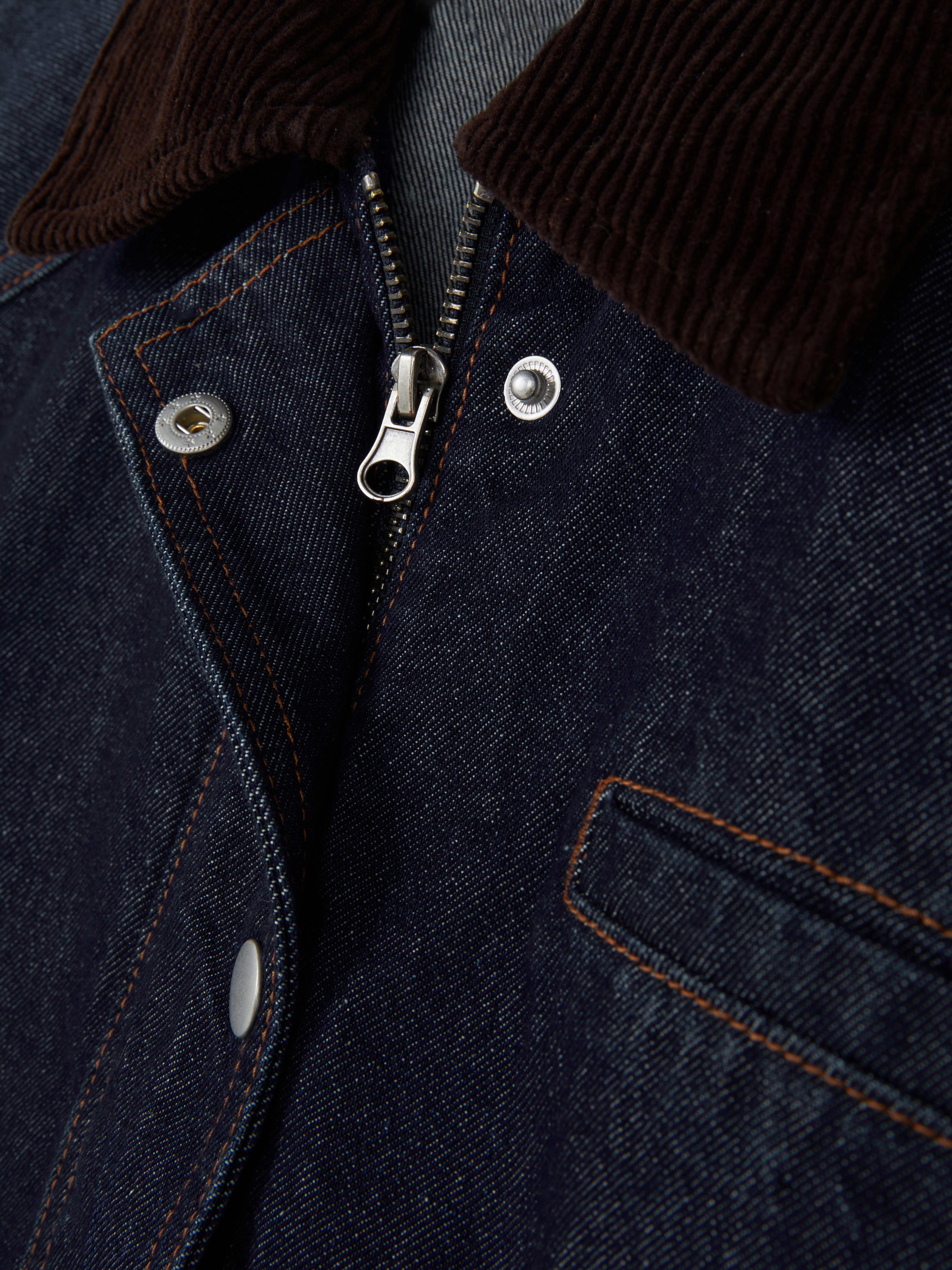 Giacca in denim con colletto in velluto Rita Ora