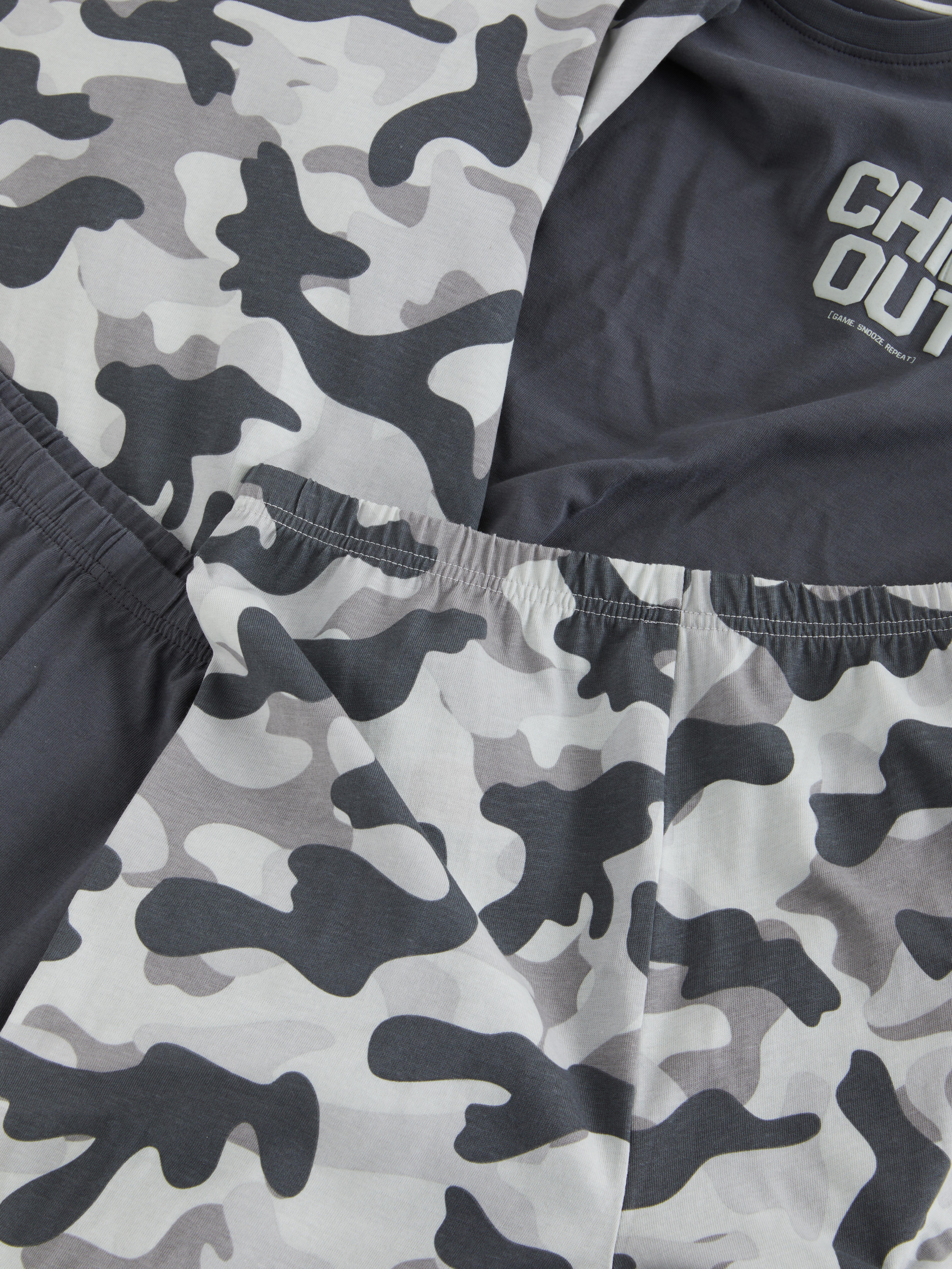 7-15 anos | Pack 2 pijamas gráficos camuflagem