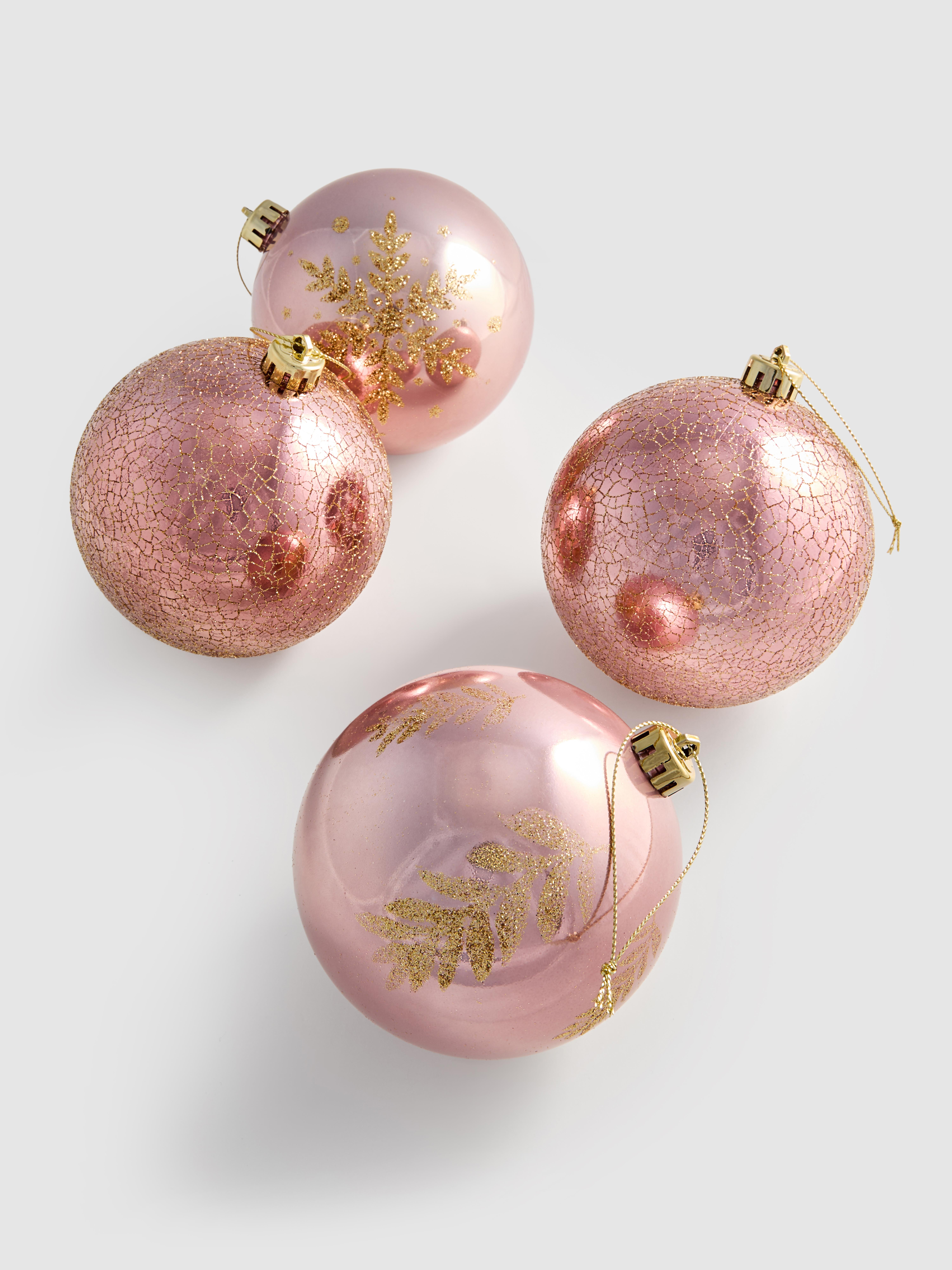 Spiegelende kerstballen, set van 4