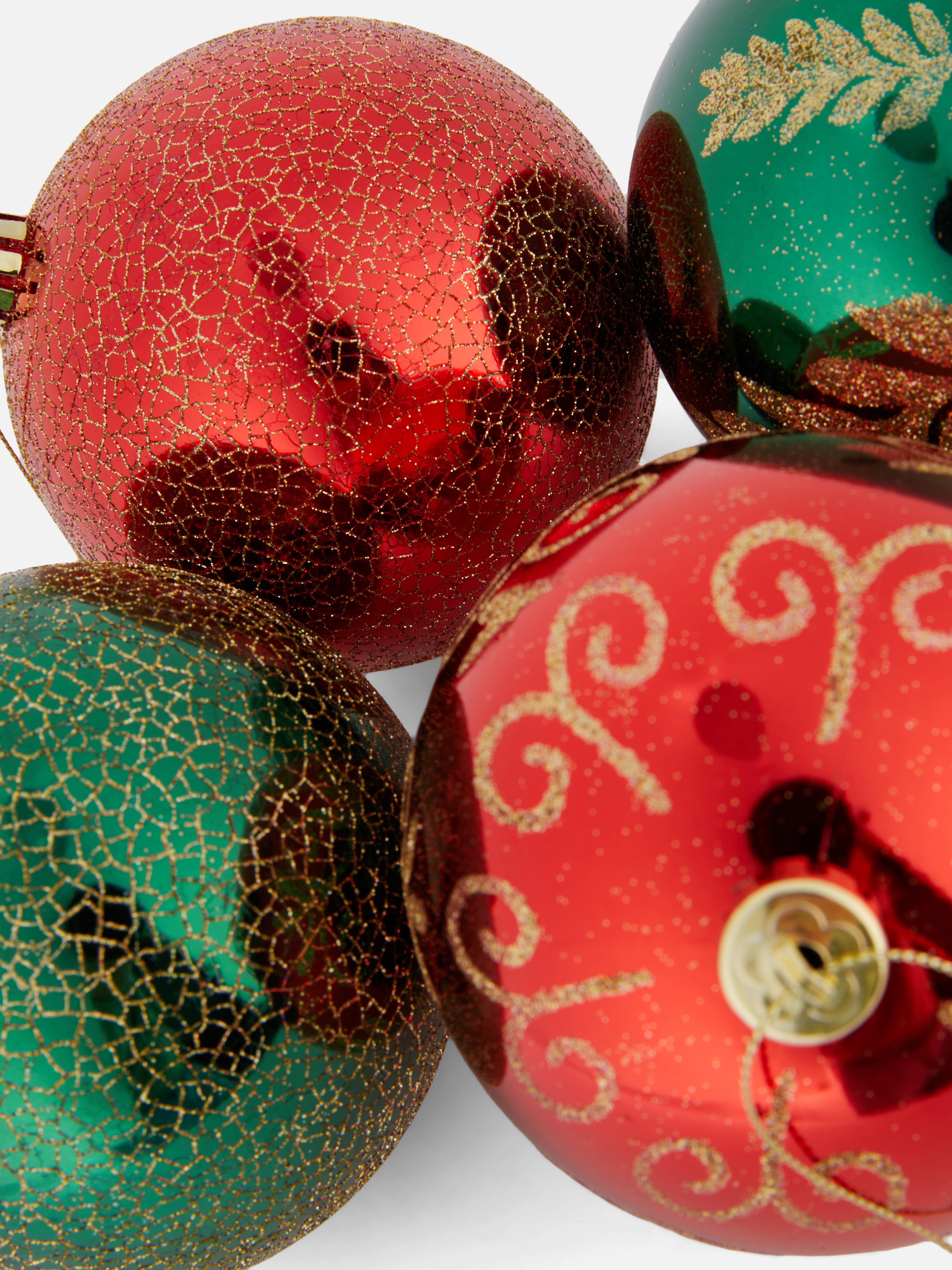 Verspiegelte Weihnachtsbaumkugeln, 4er-Pack