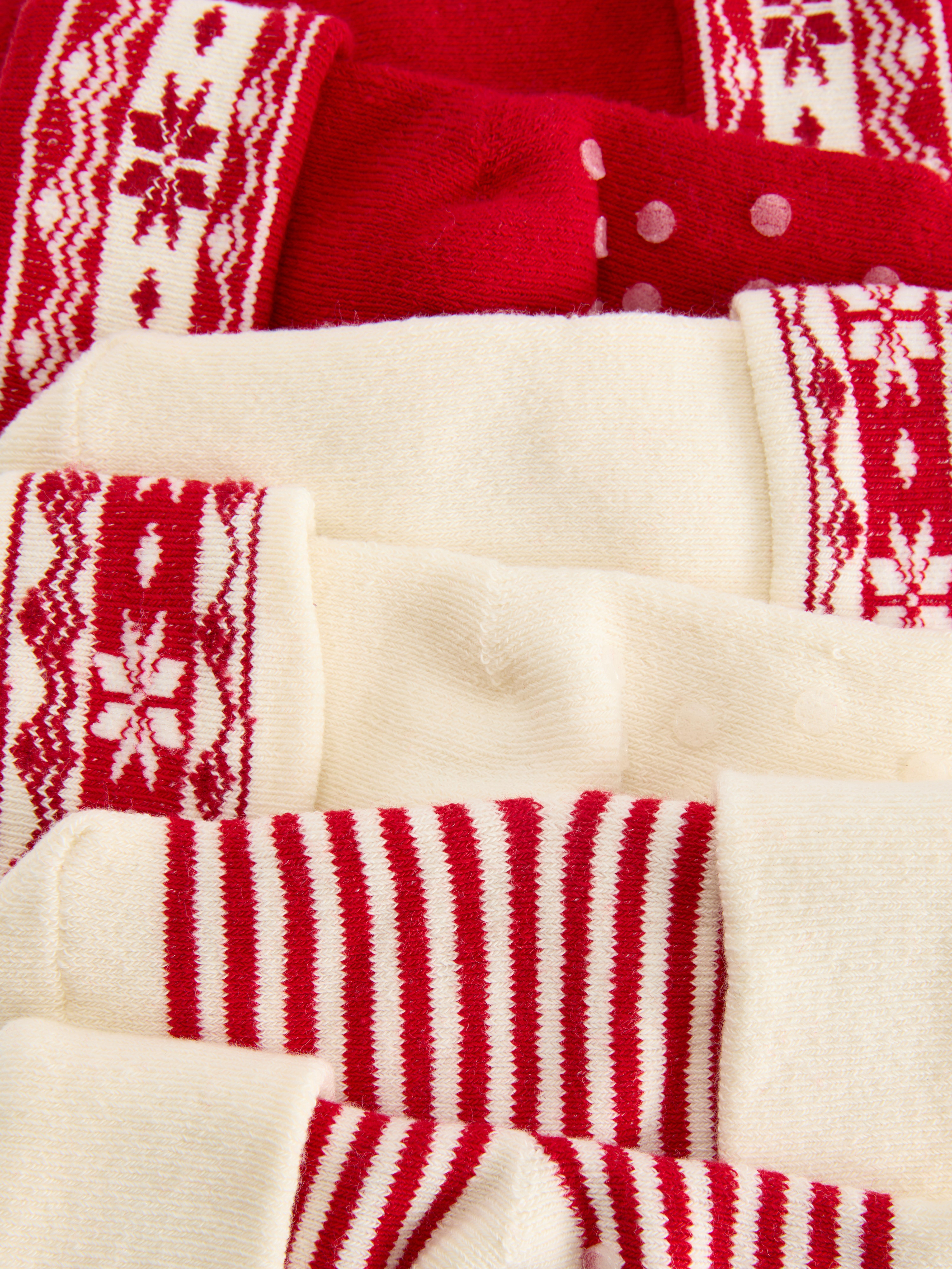 Rutschfeste Socken mit Norwegermuster, 3er-Pack