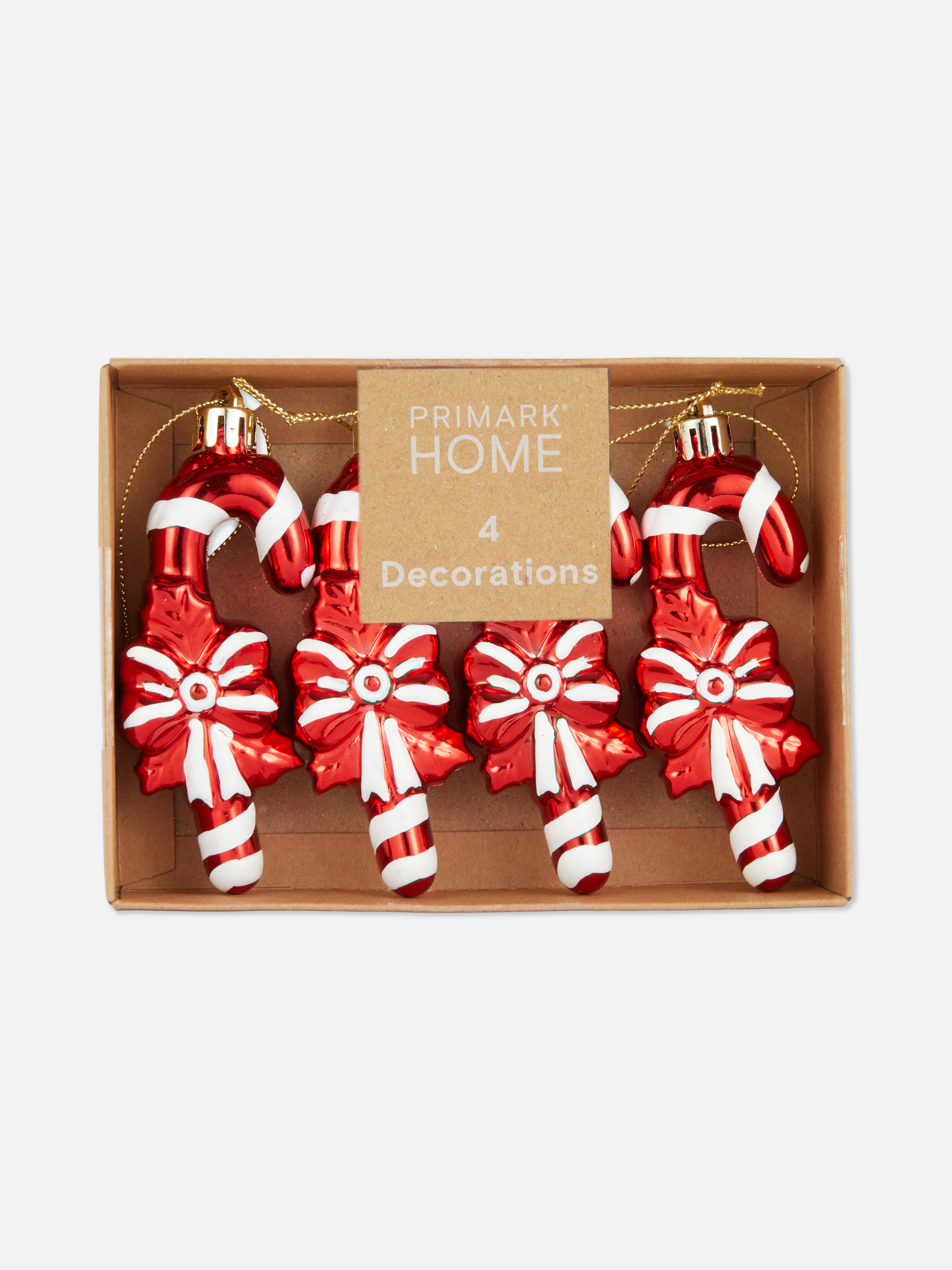 4pk Candy Cane Hanging Christmas Decorations