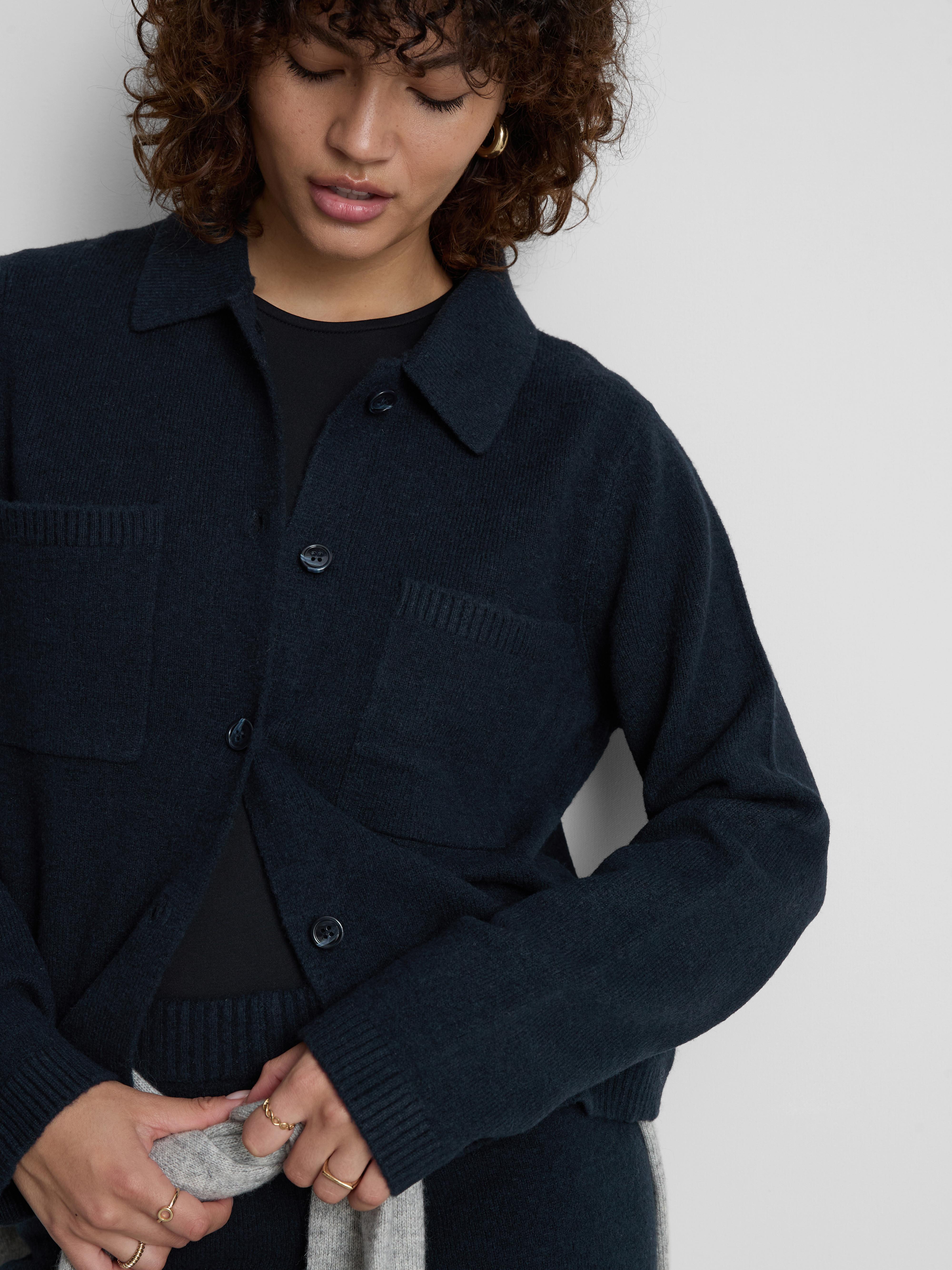 Knitted Patch Pocket Jacket