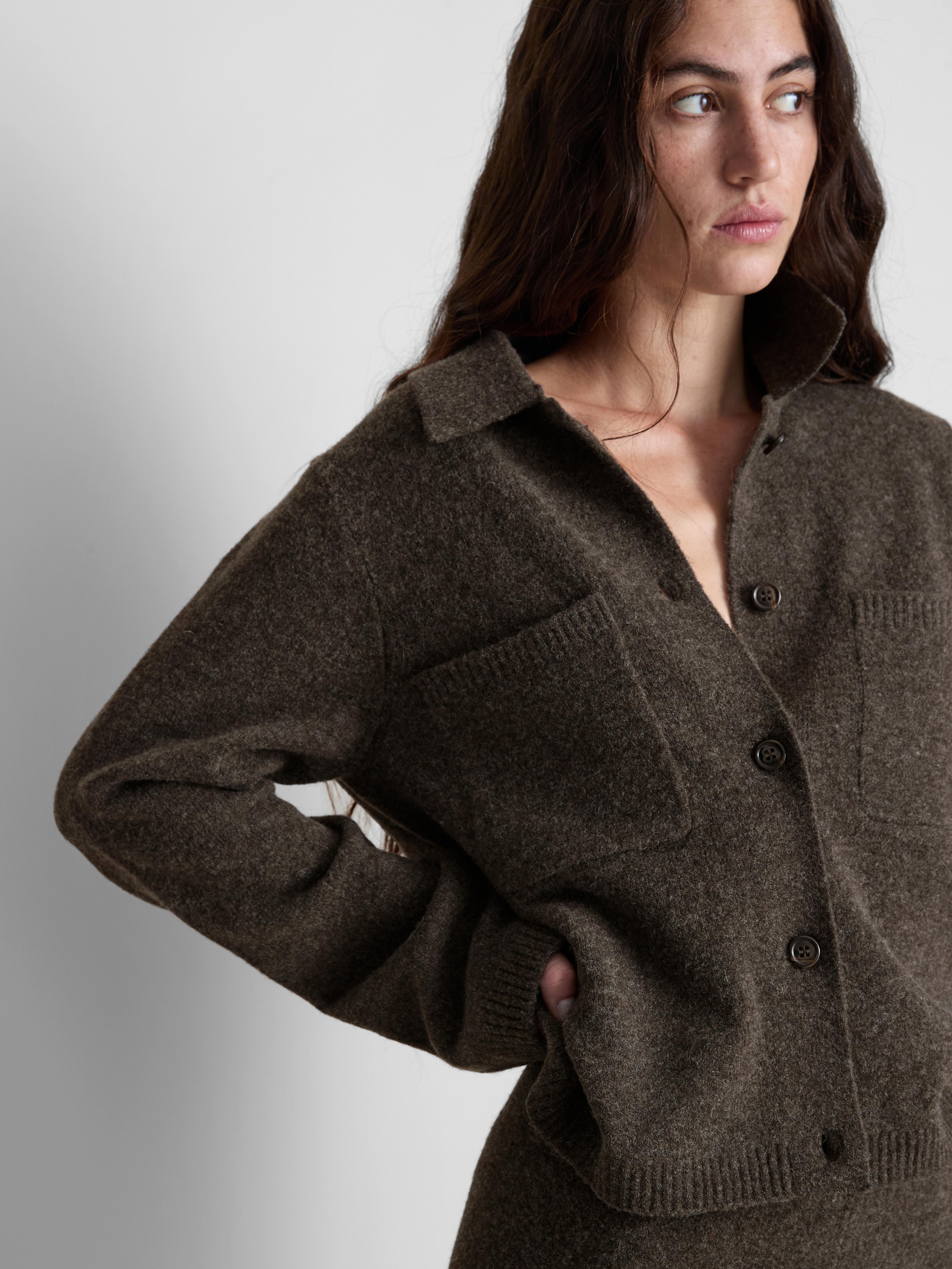Knitted Patch Pocket Jacket