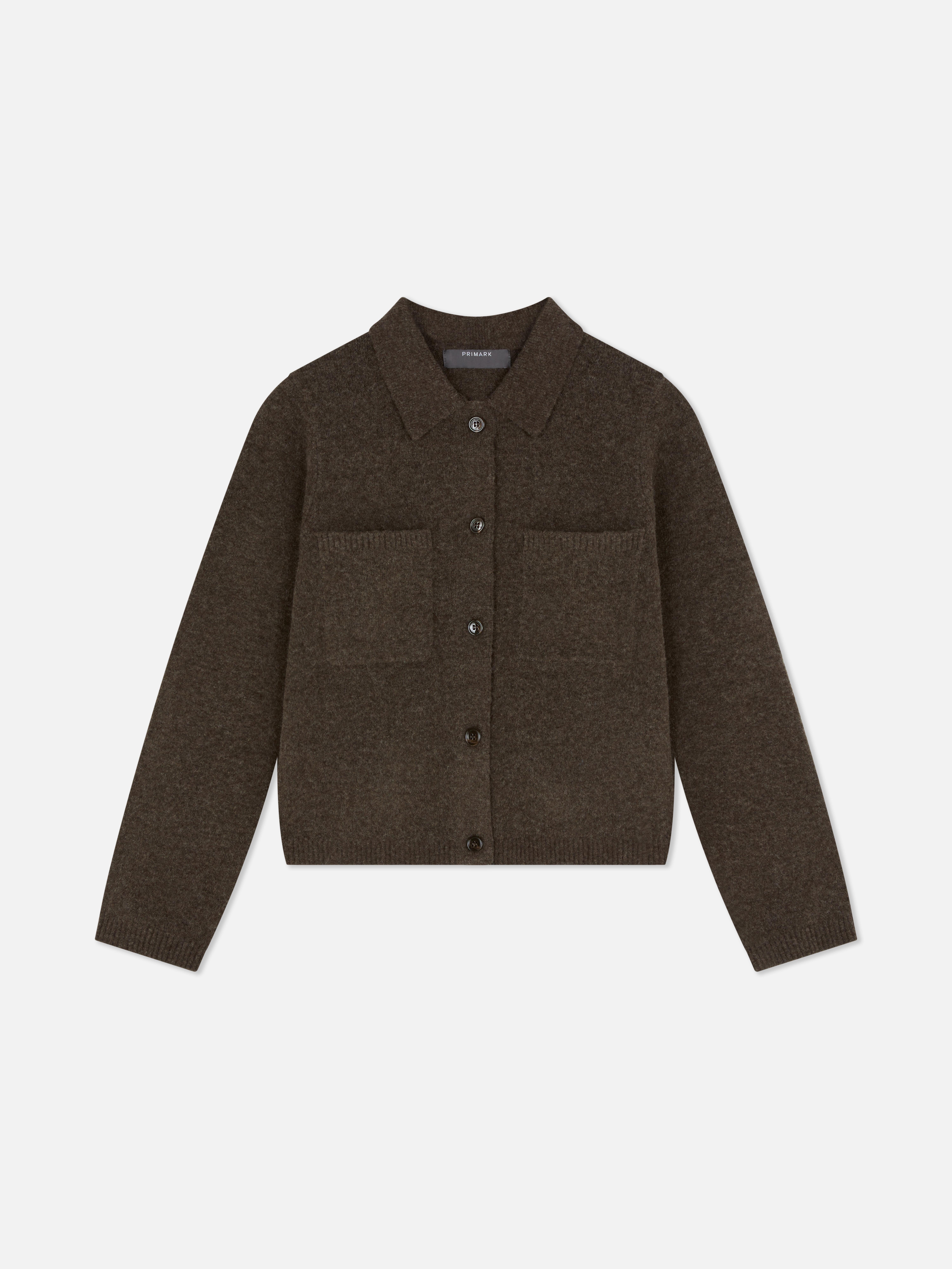 Knitted Patch Pocket Jacket