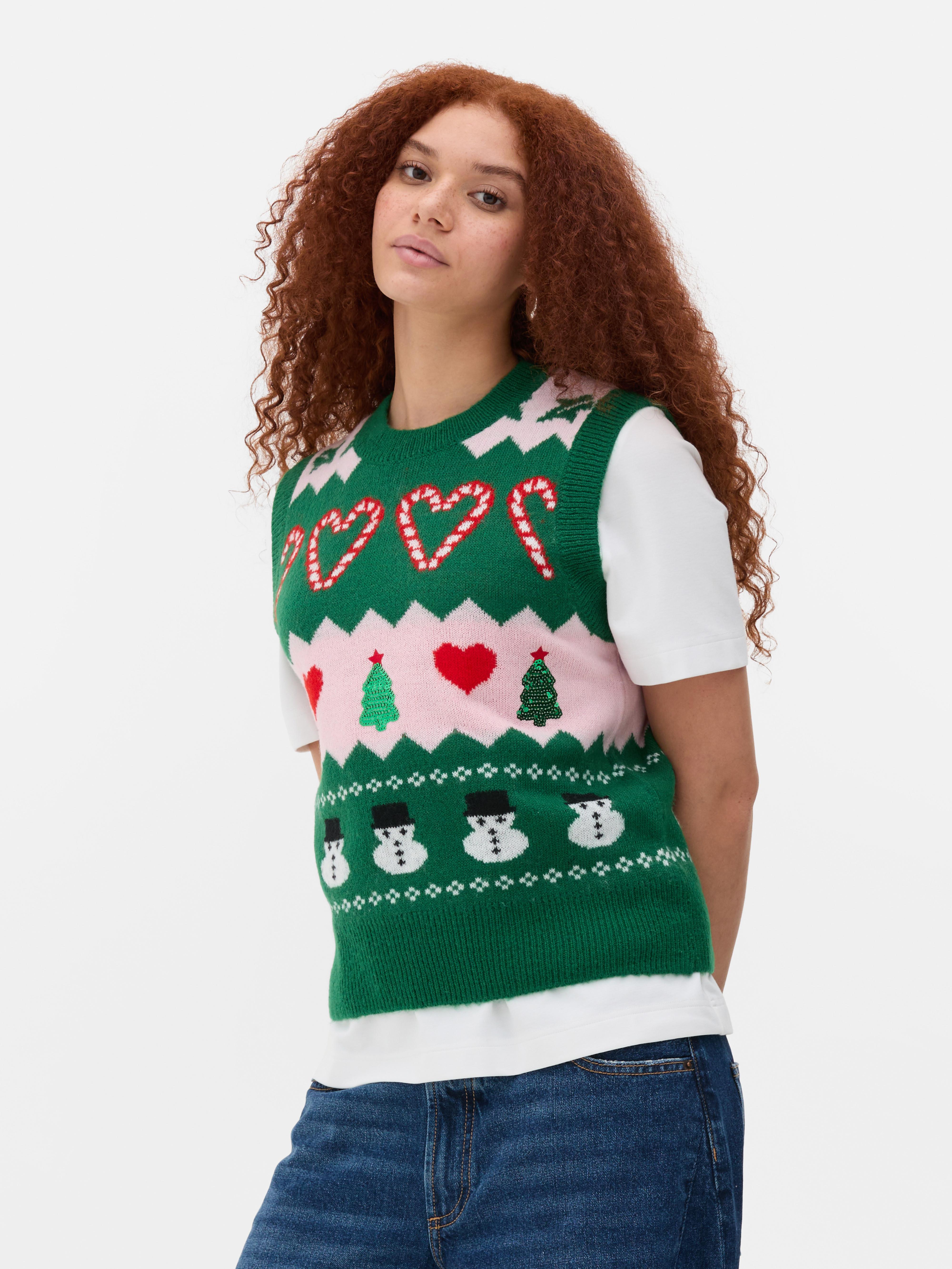 Christmas Knitted Snowman Tank
