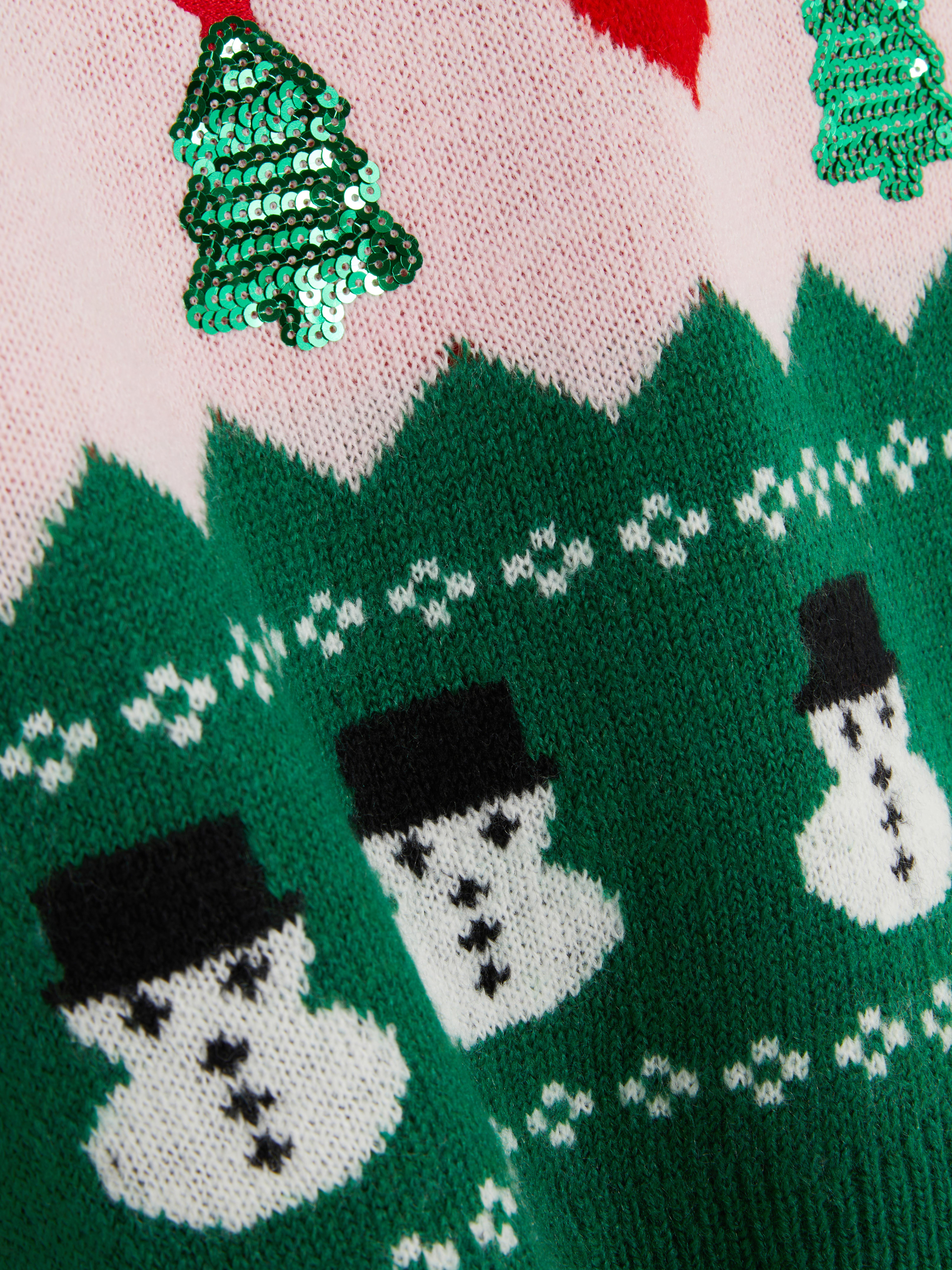 Pull sans manches de Noël en maille à motif bonhomme de neige