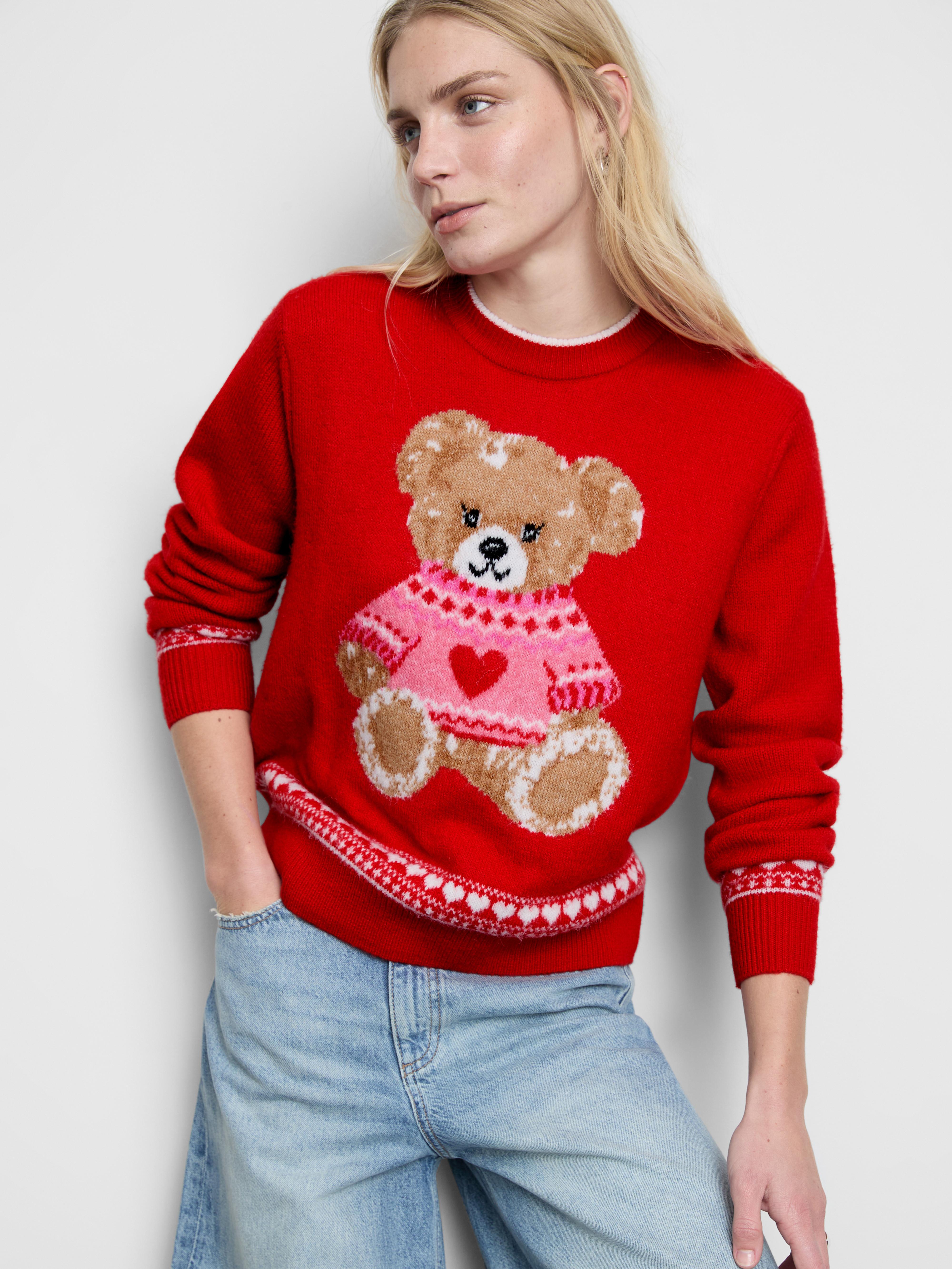 Weihnachtspullover mit Bärenmotiv