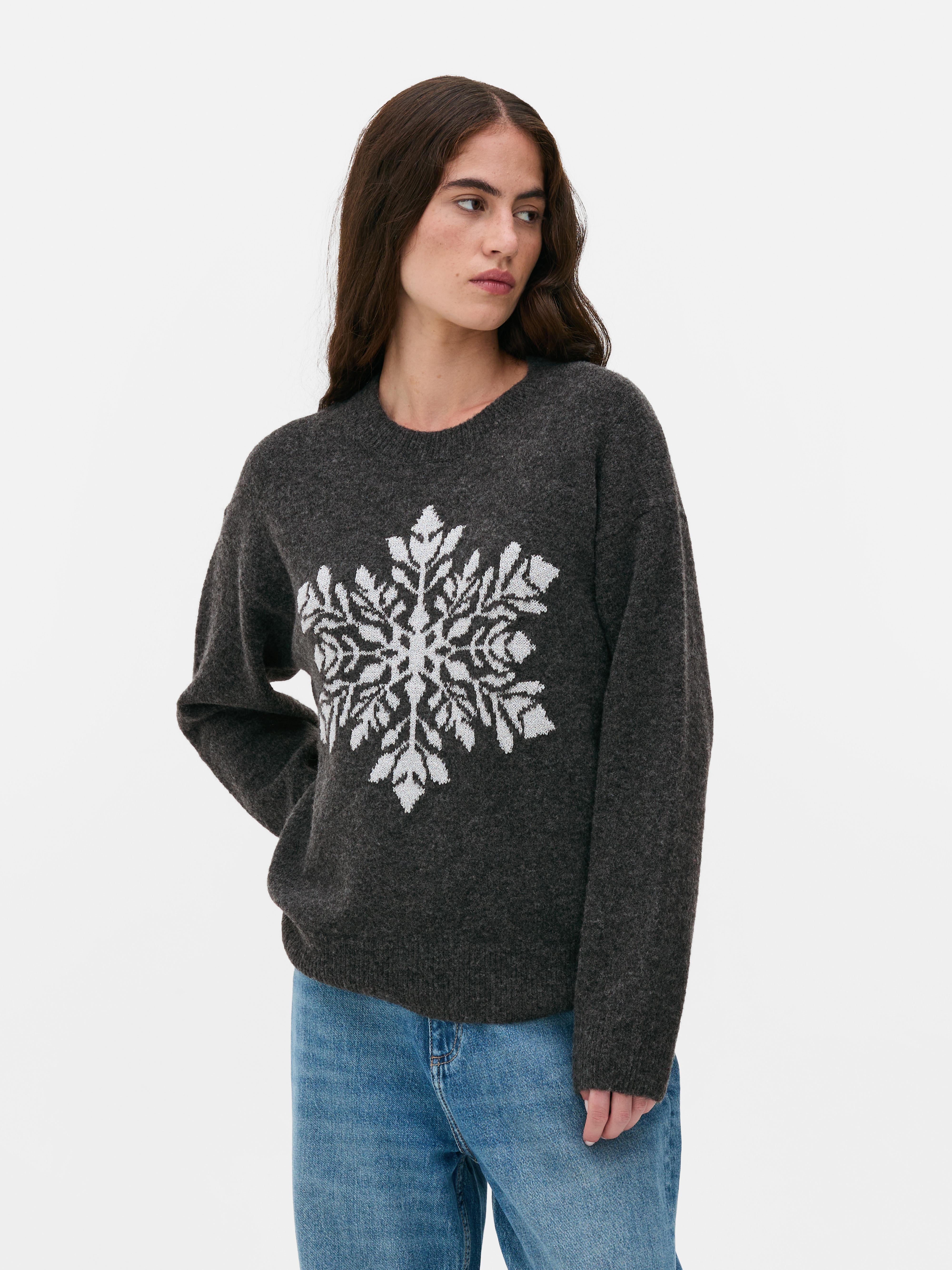 Pull de Noël en maille à motif flocon de neige