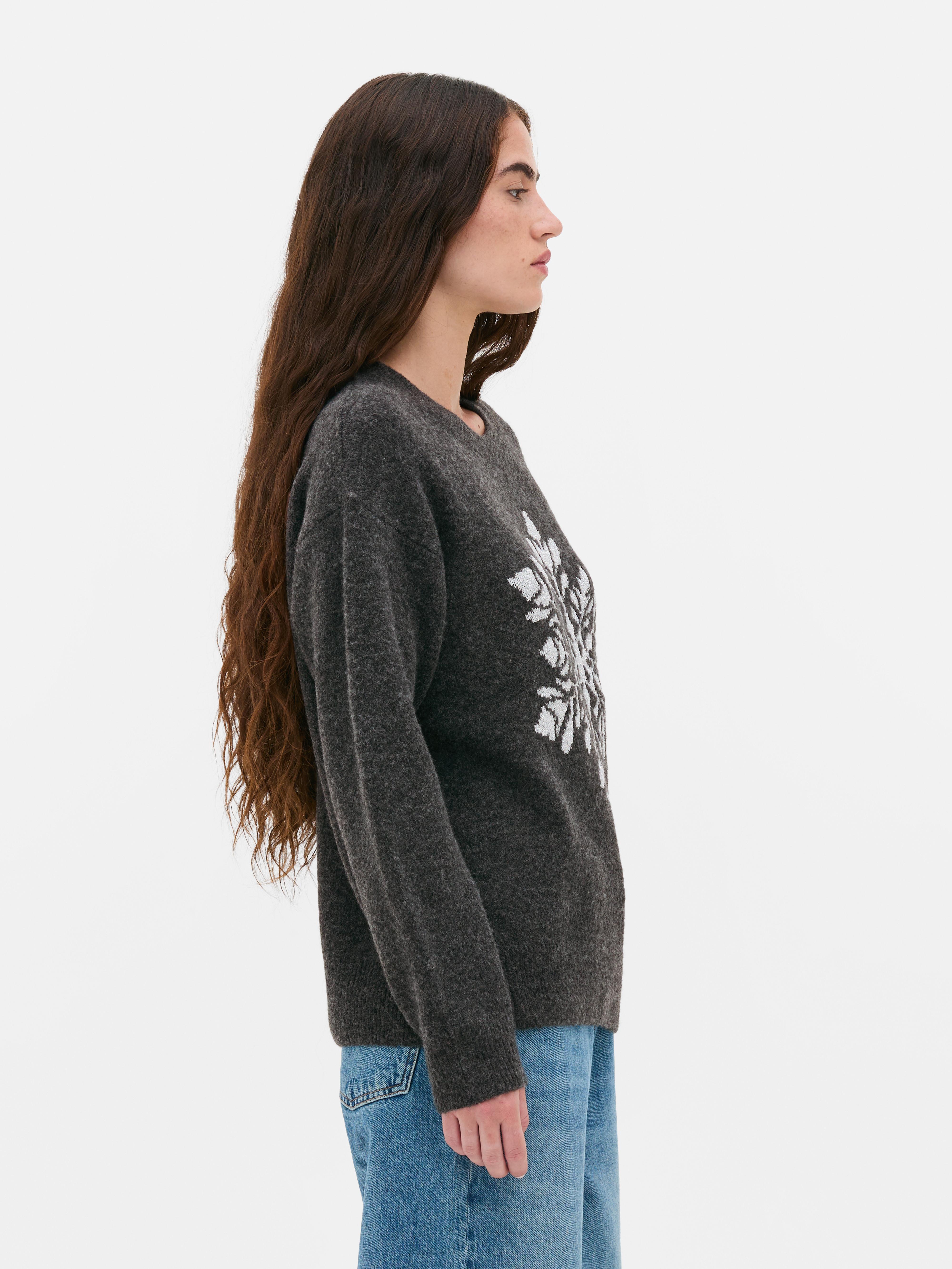 Pull de Noël en maille à motif flocon de neige