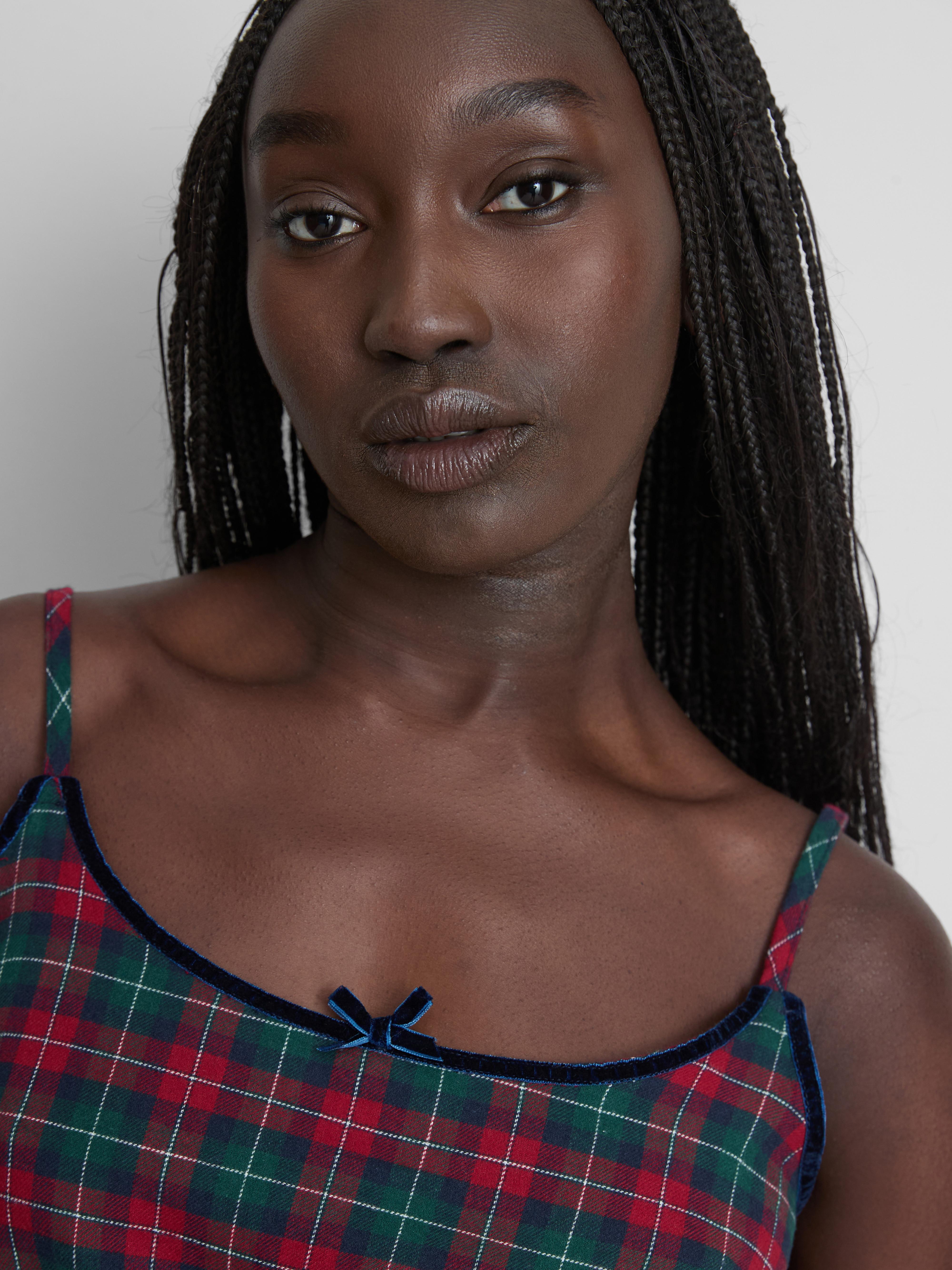 Flannel Bow Cami Pyjama Top