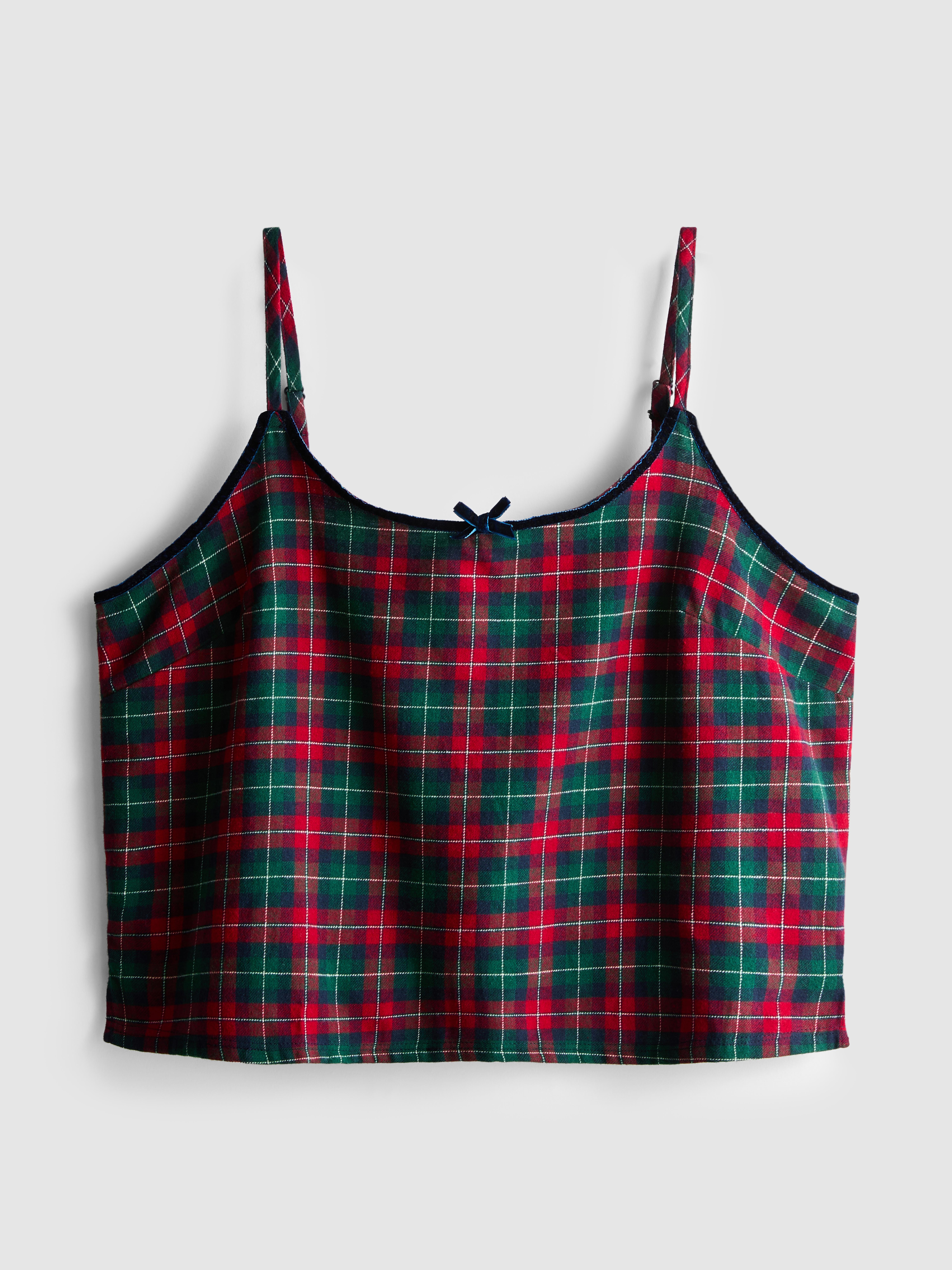 Flannel Bow Cami Pyjama Top