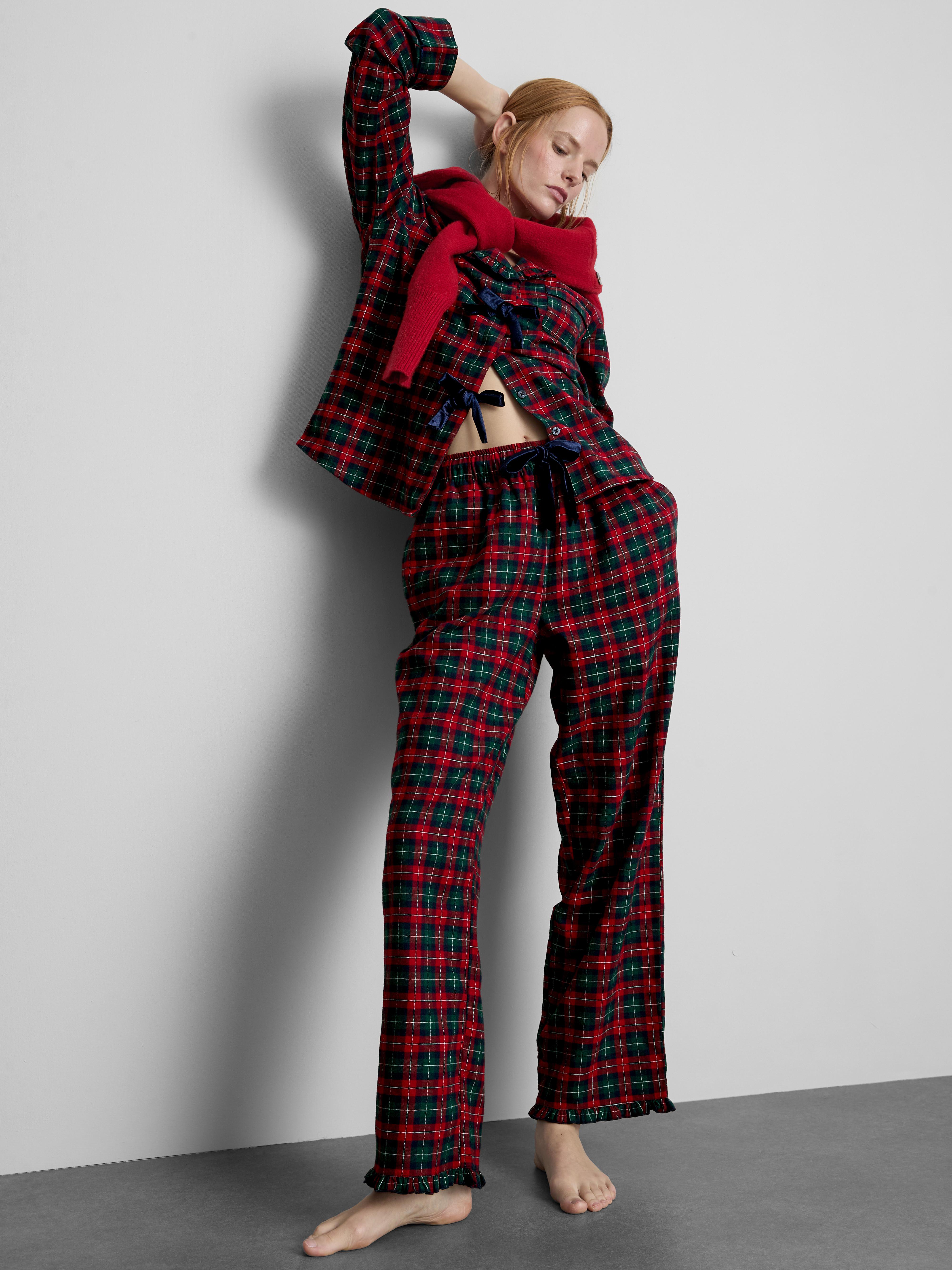 Cotton Flannel Bow Pyjama Bottoms