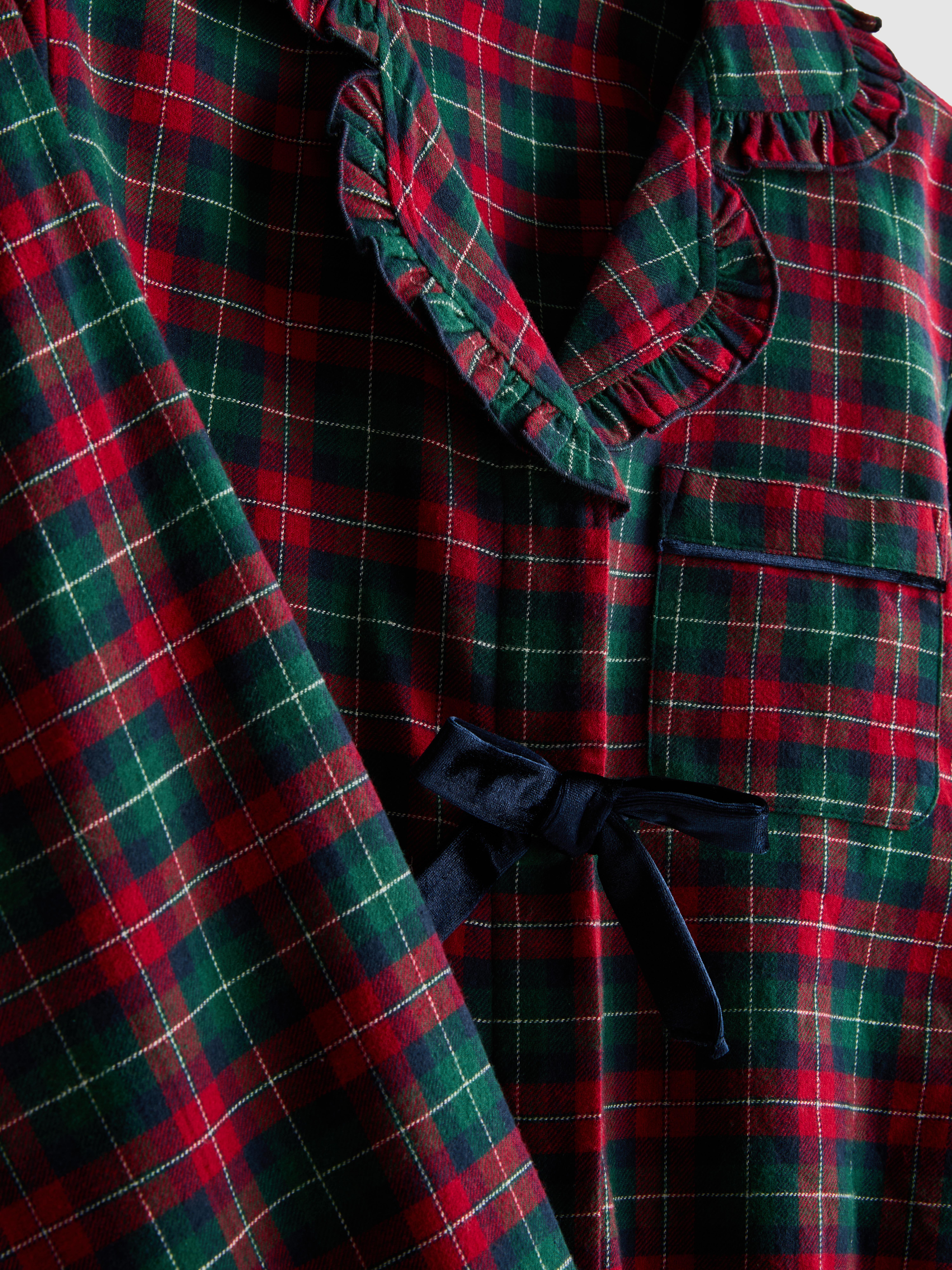 Cotton Flannel Bow Pyjama Shirt