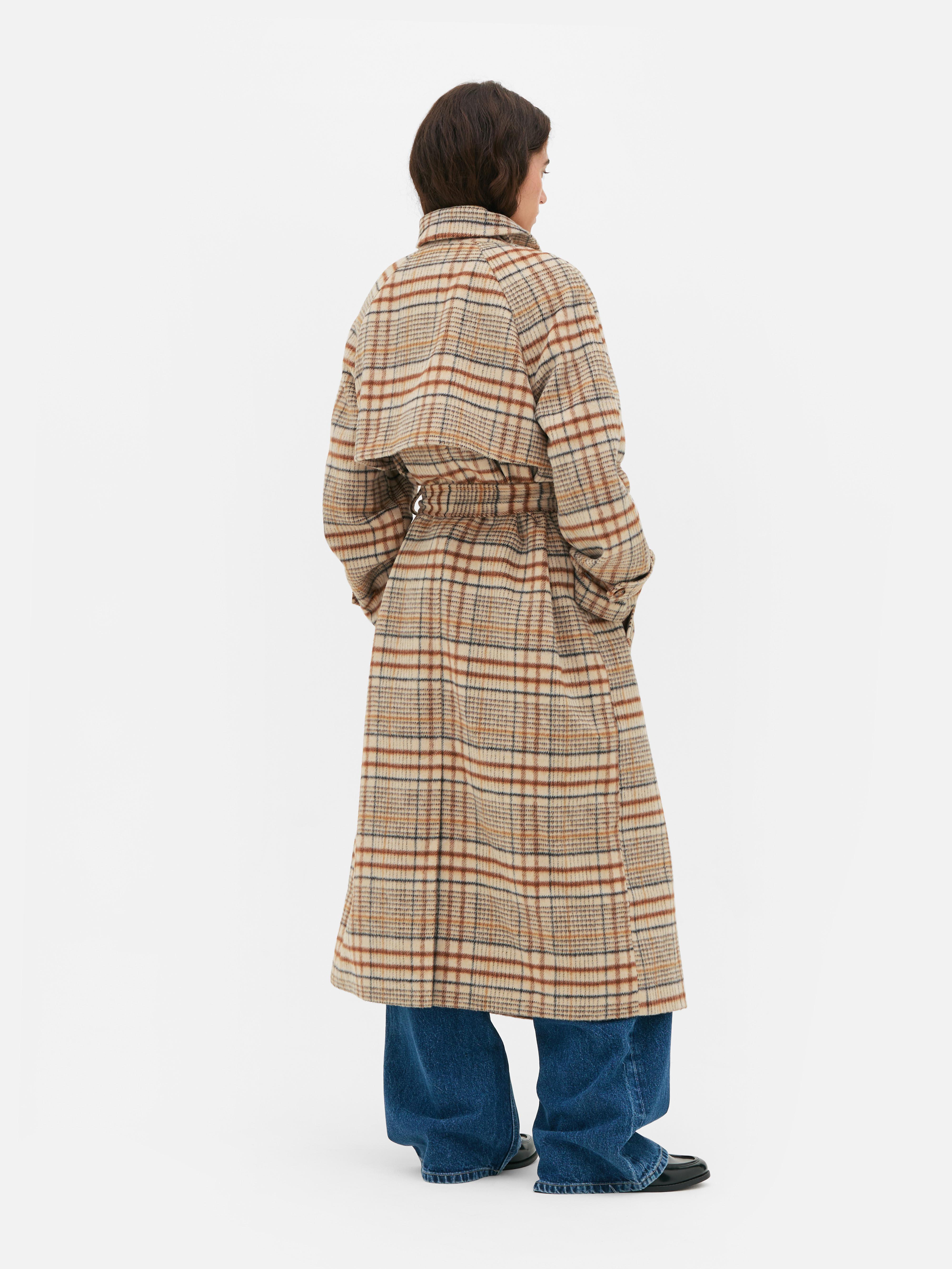 The Edit Double Breasted Check Coat
