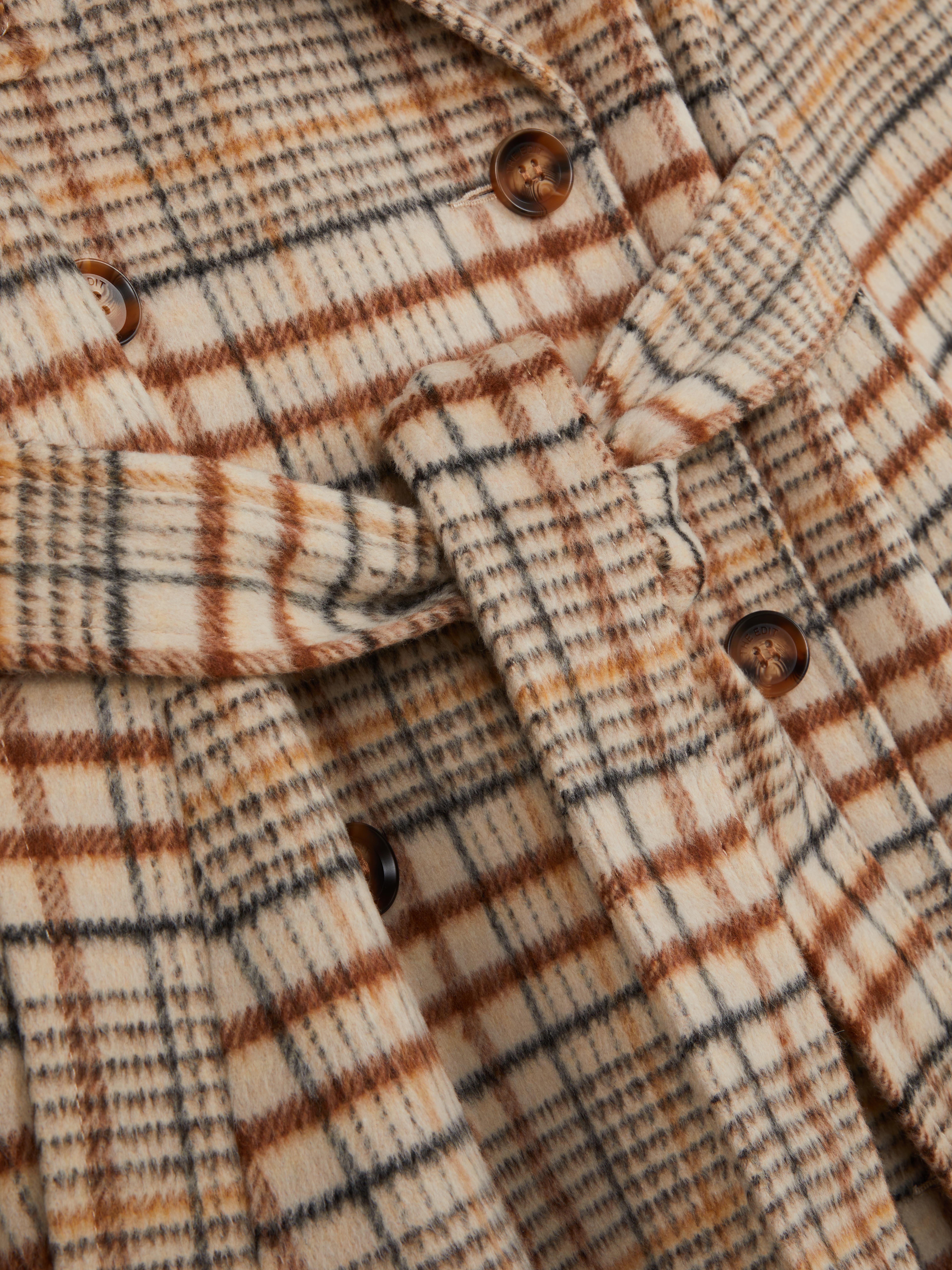 The Edit Double Breasted Check Coat