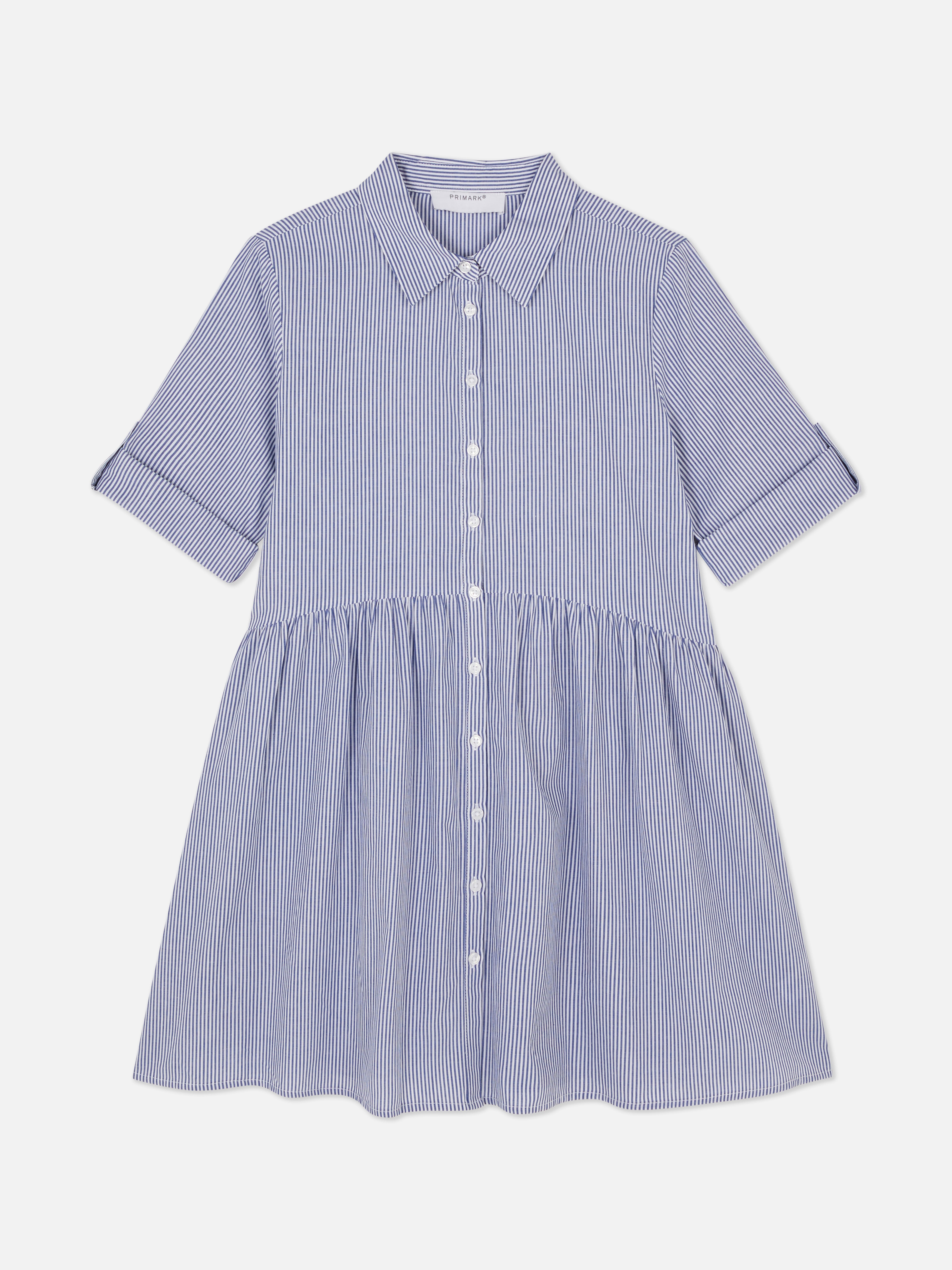 Gestreiftes Mini-Blusenkleid
