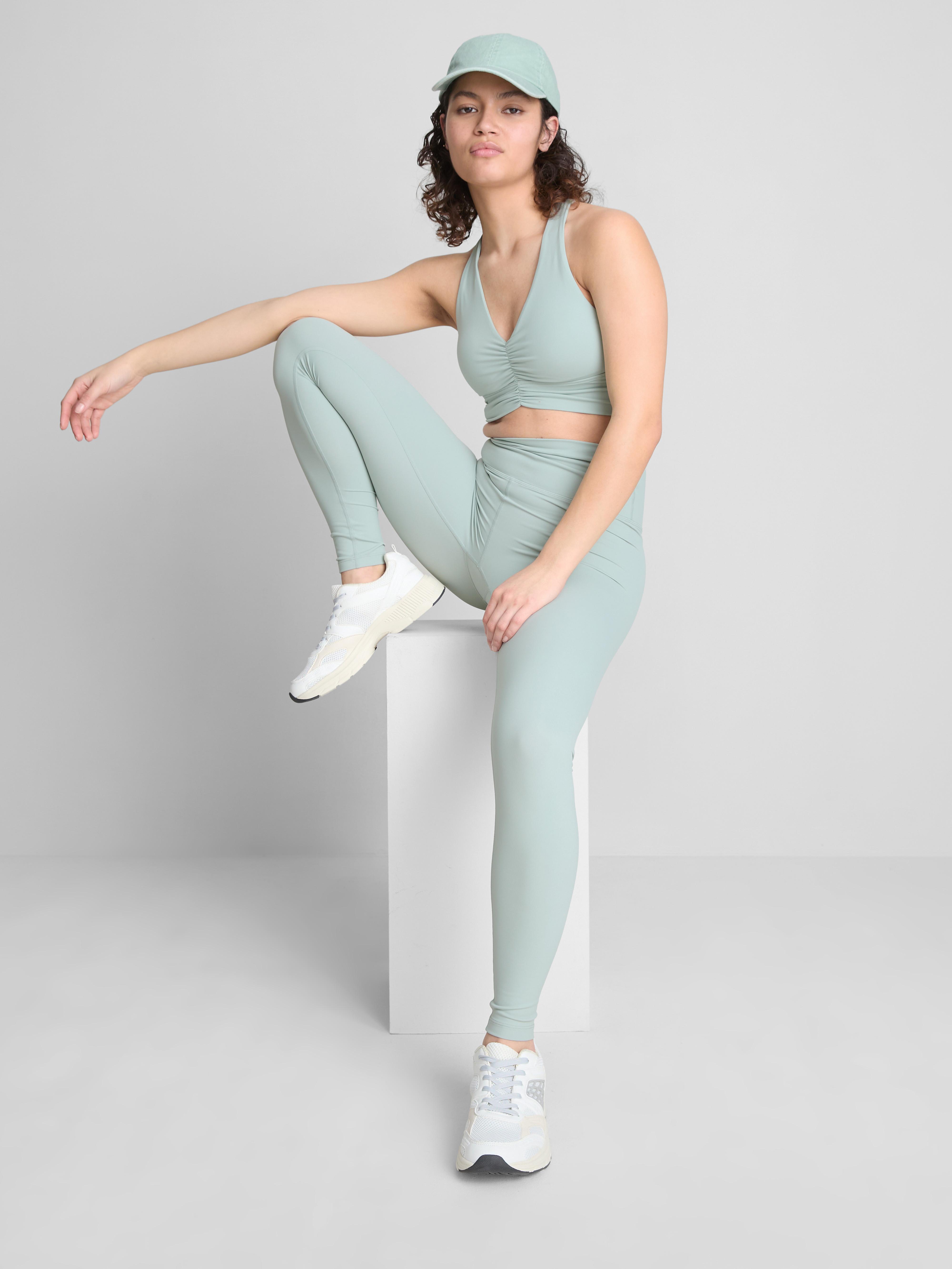 Buttery Soft Ruched Crop Top Light Green