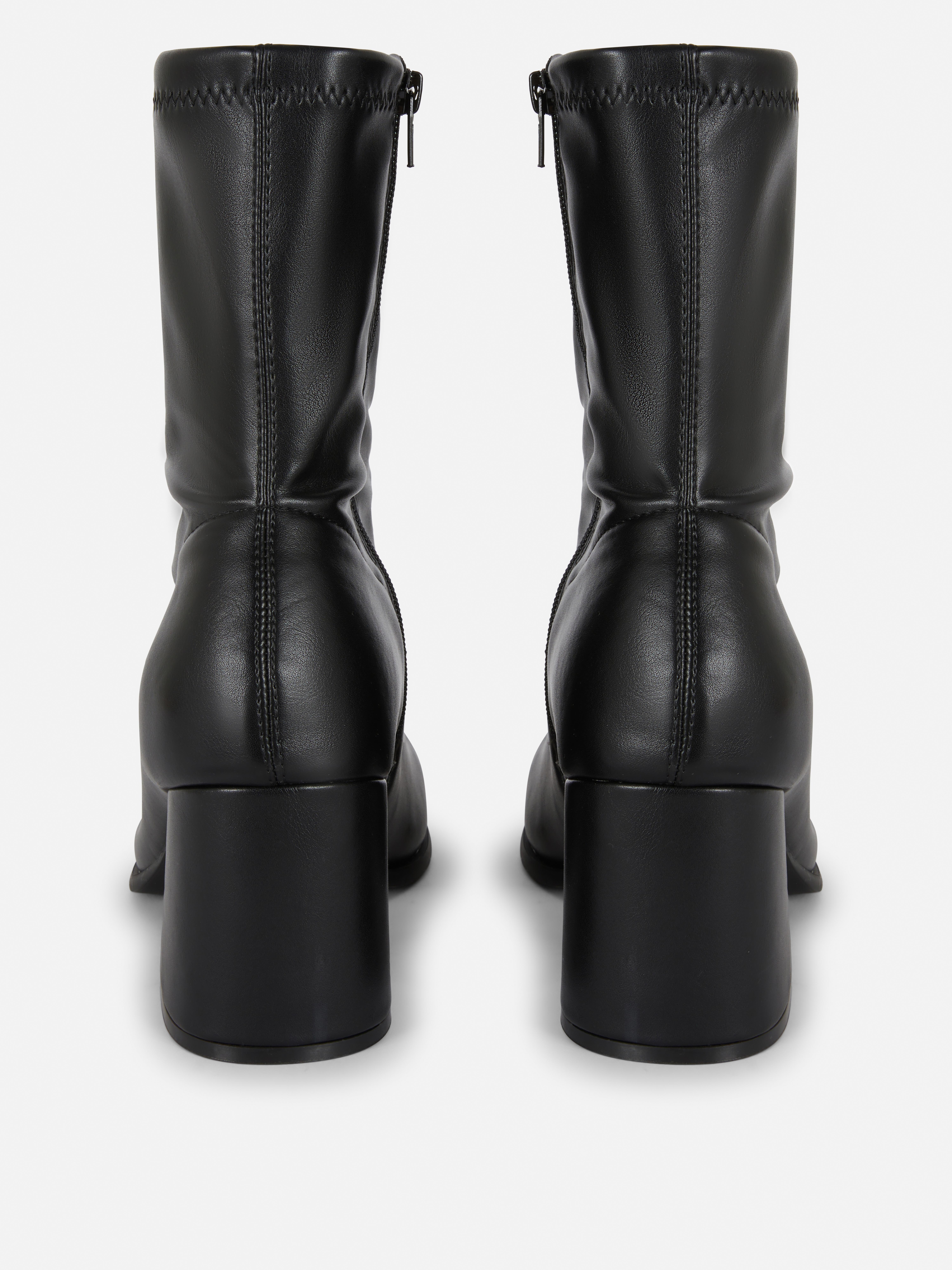 Bottines stretch à talon bloc