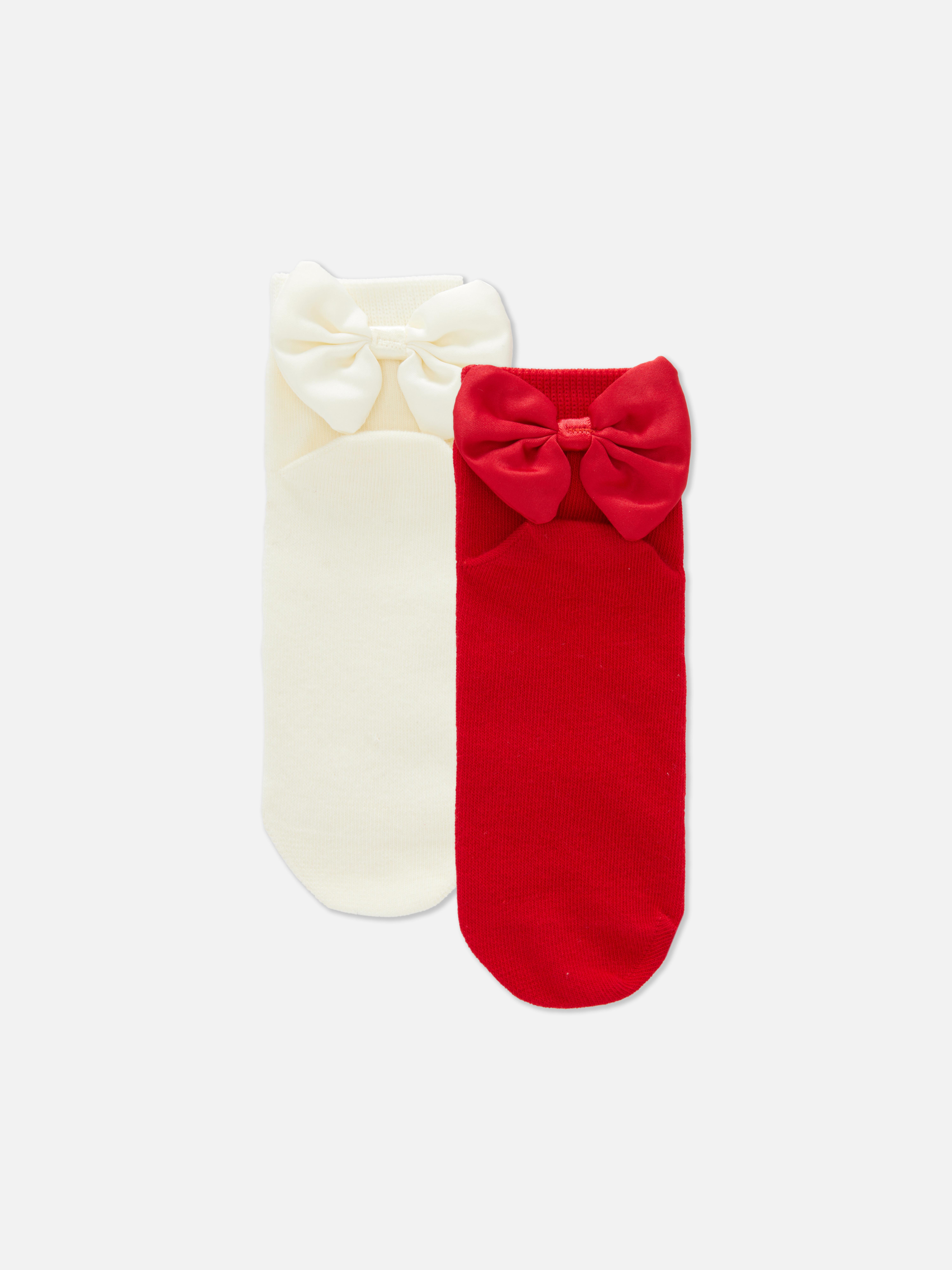 2pk Bow Ankle Socks