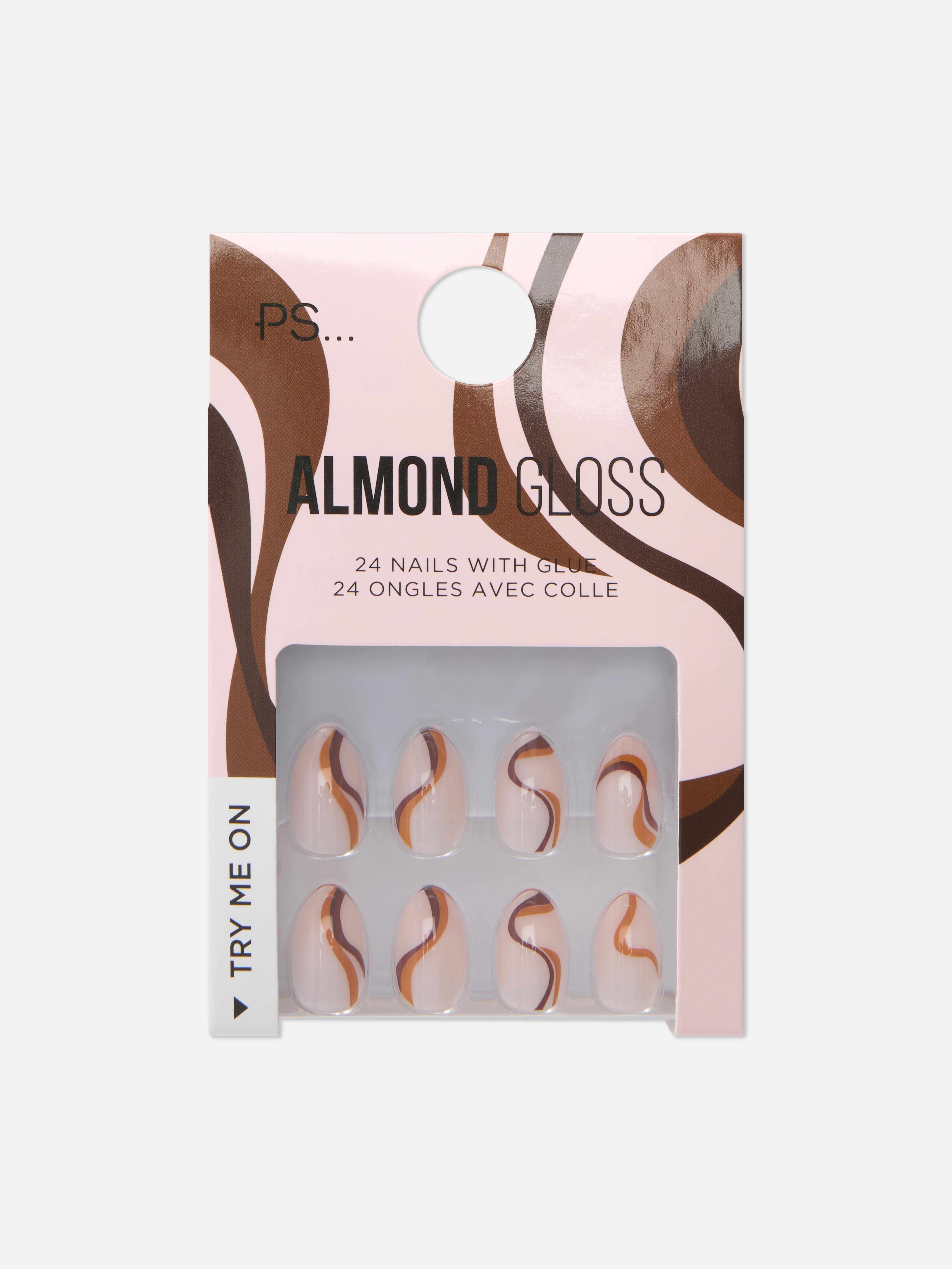 PS... Swirl Almond Gloss False Nails