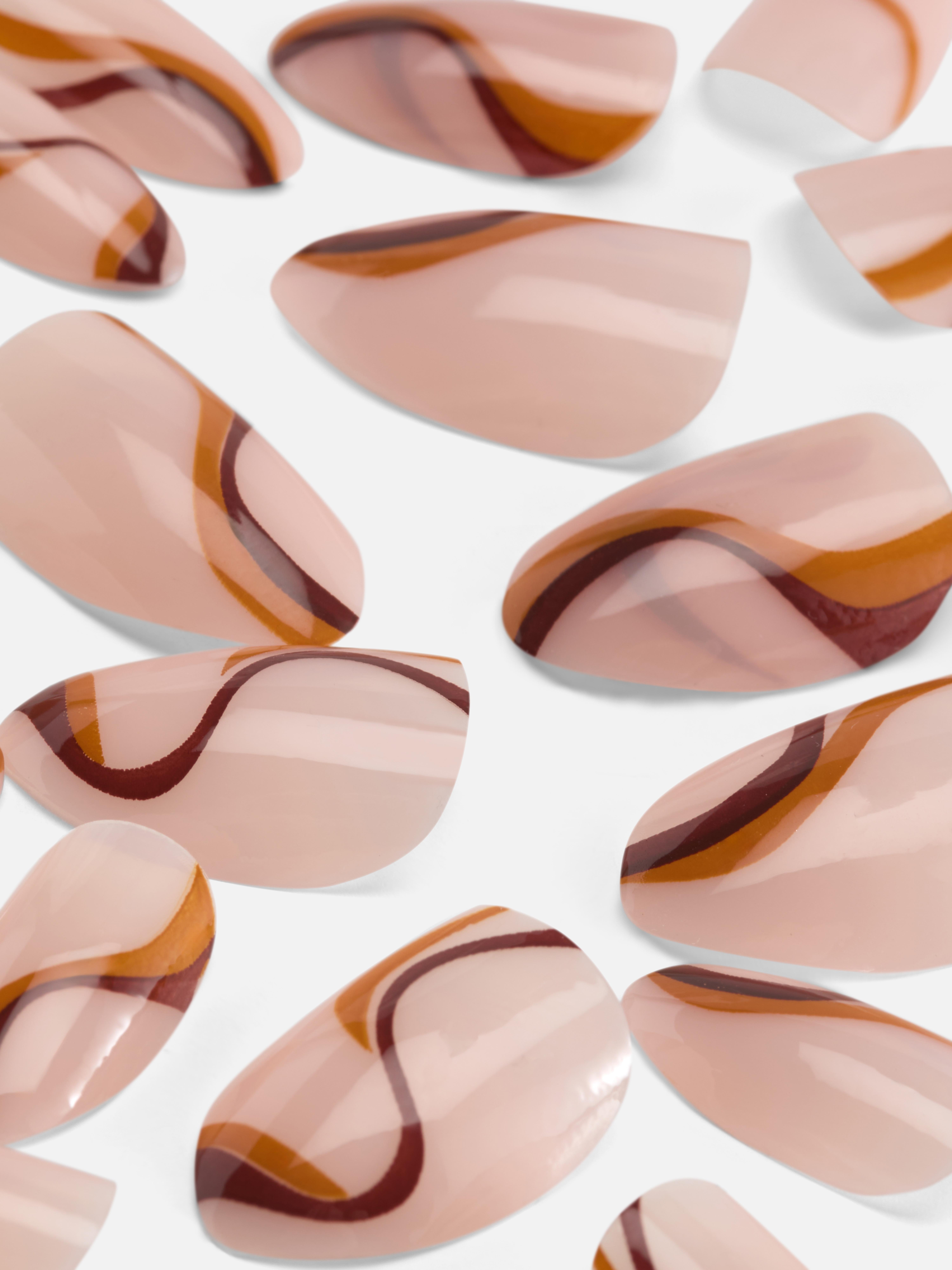 PS... Swirl Almond Gloss False Nails