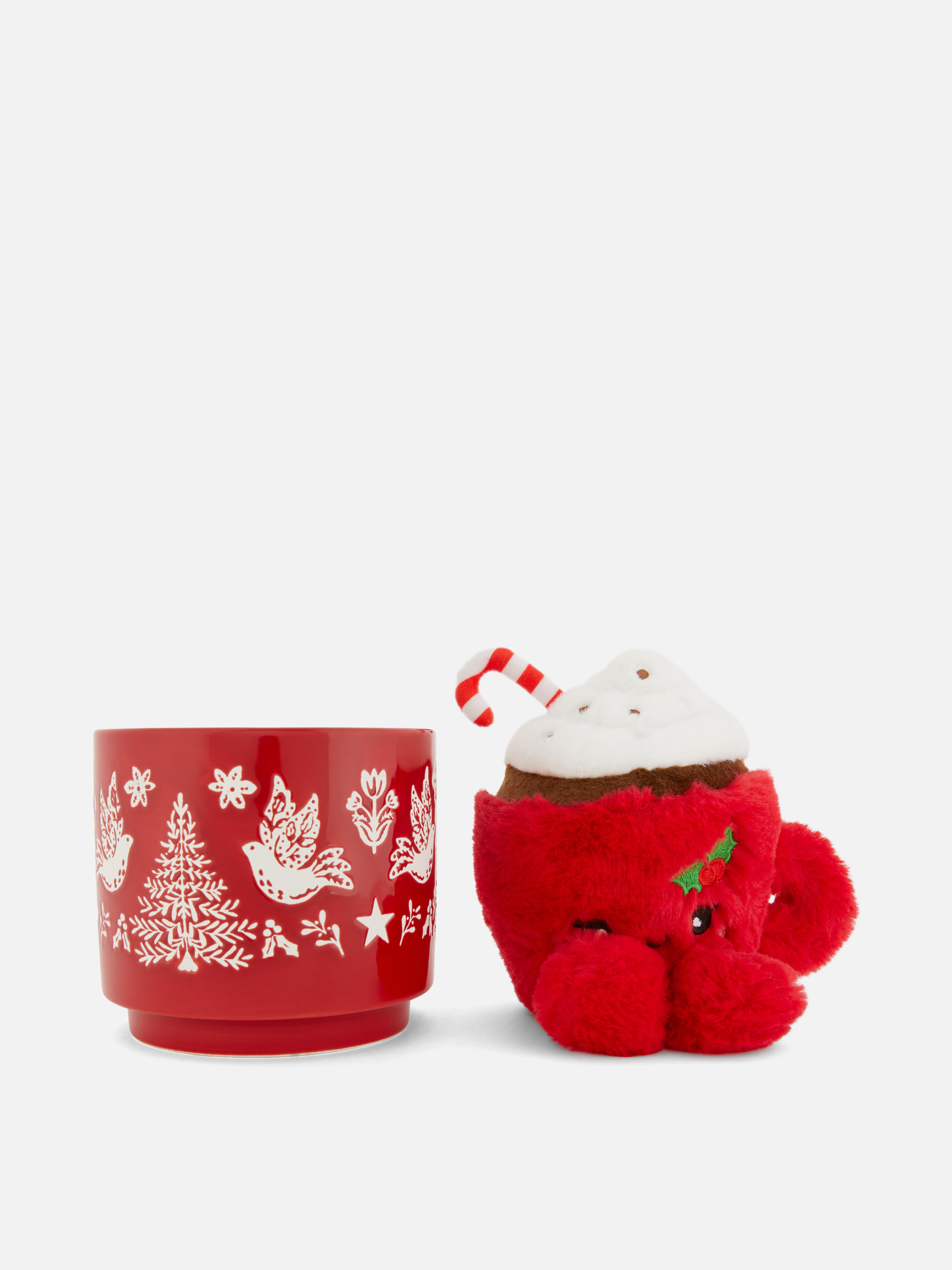 Cadeauset knuffel en mok voor warme chocolademelk