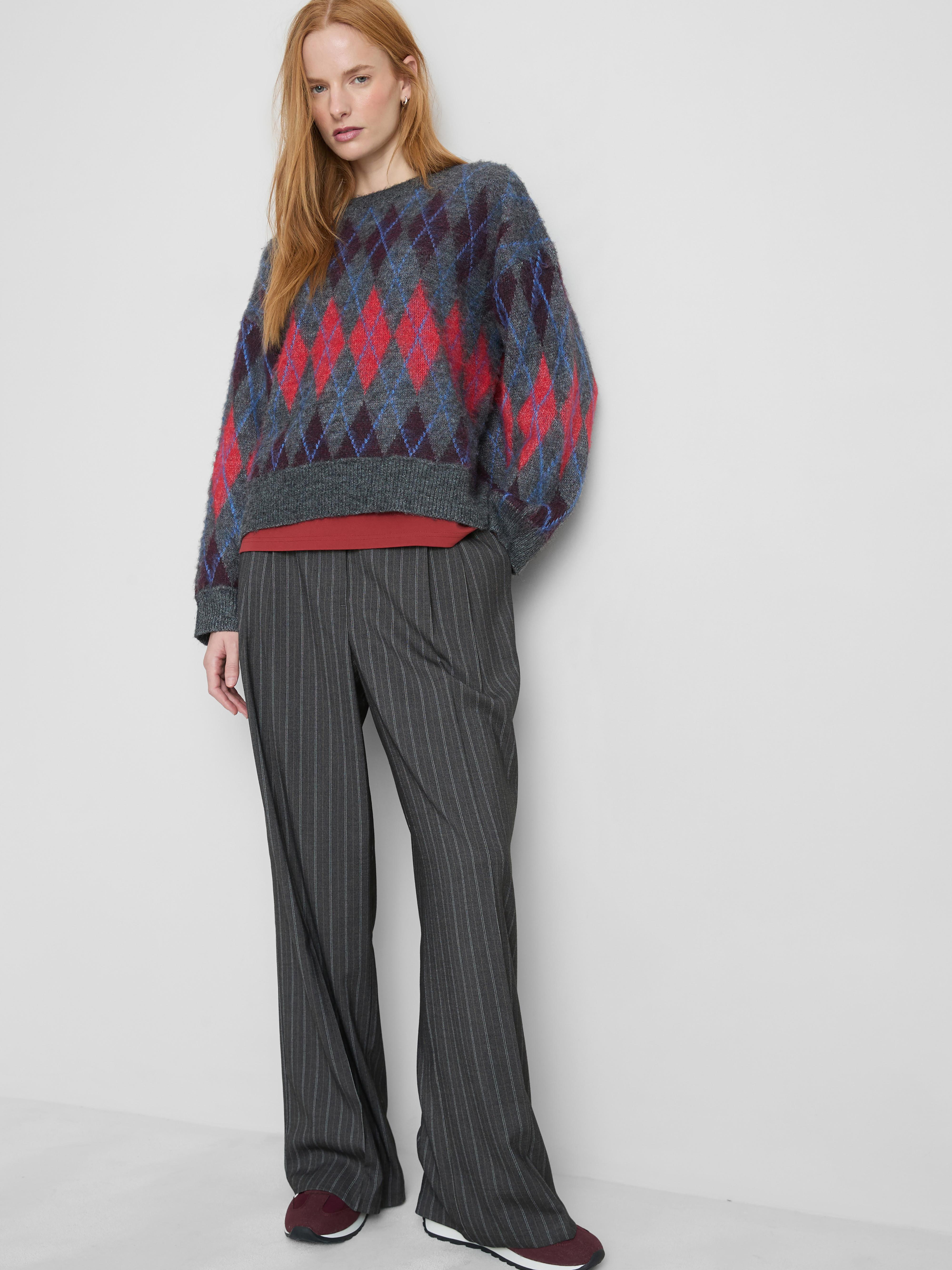 Pull décontracté à losanges