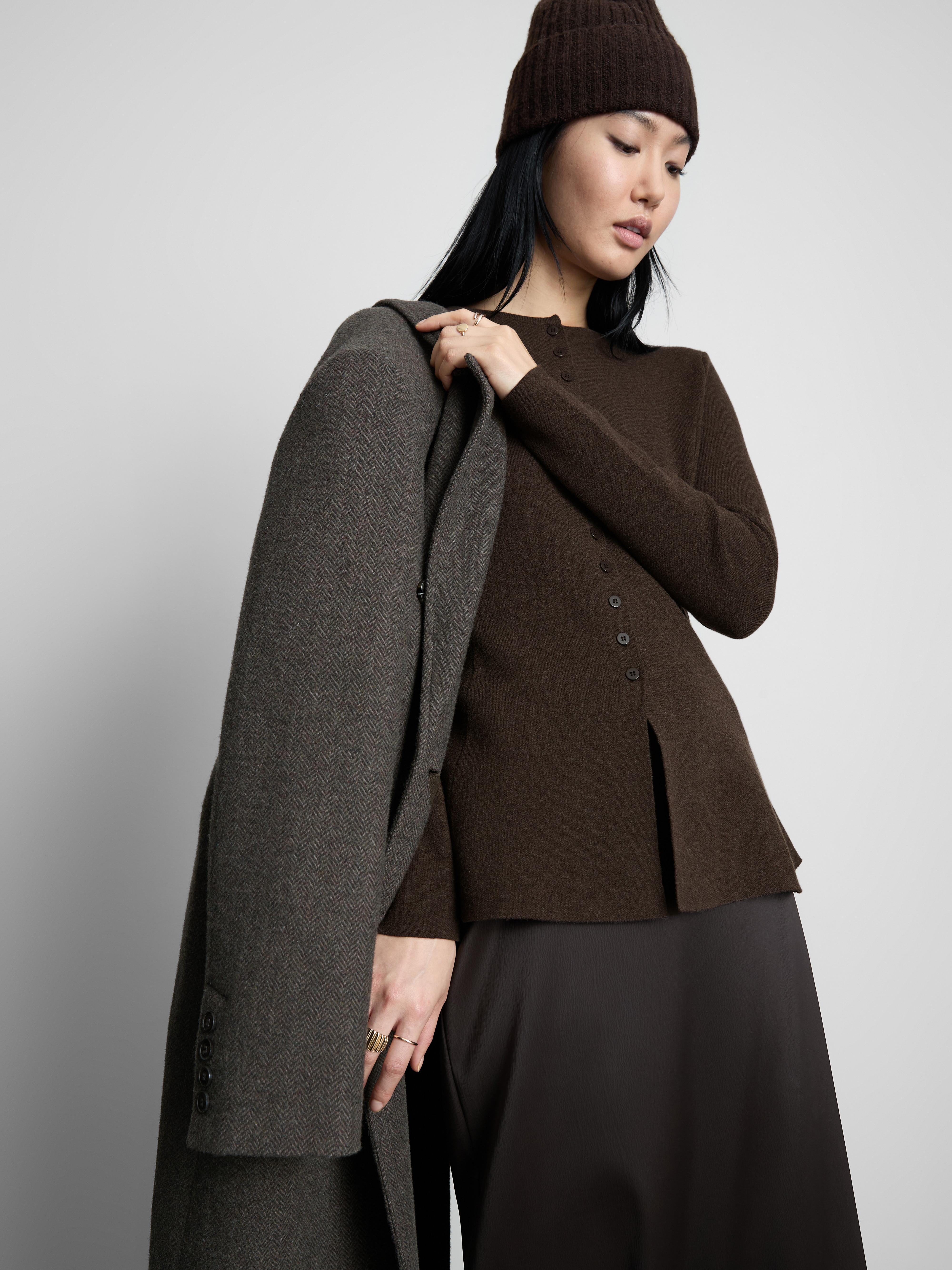 Women's Chocolate The Edit Peplum Cardigan