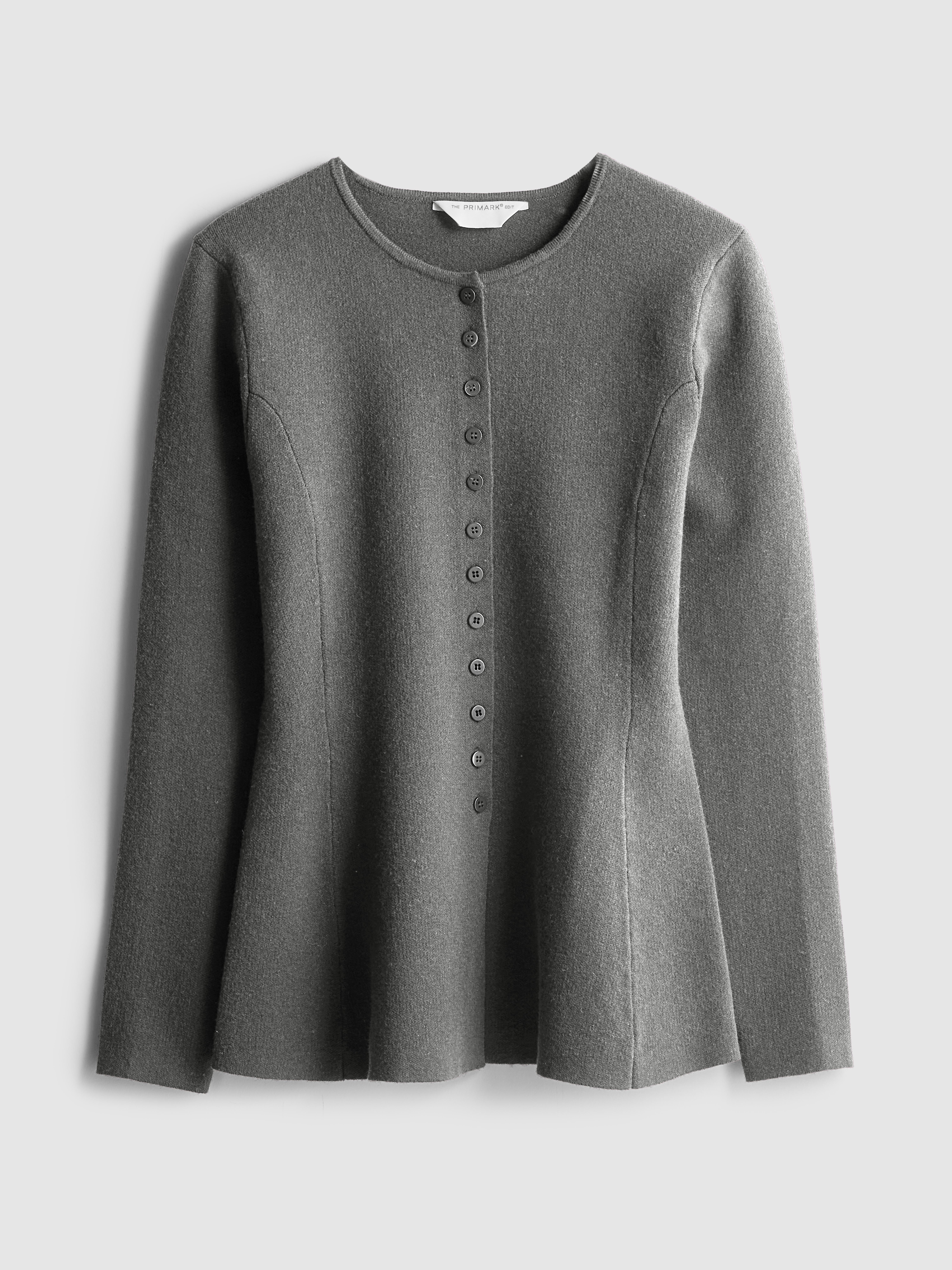 Women's Dark Gray The Edit Peplum Cardigan