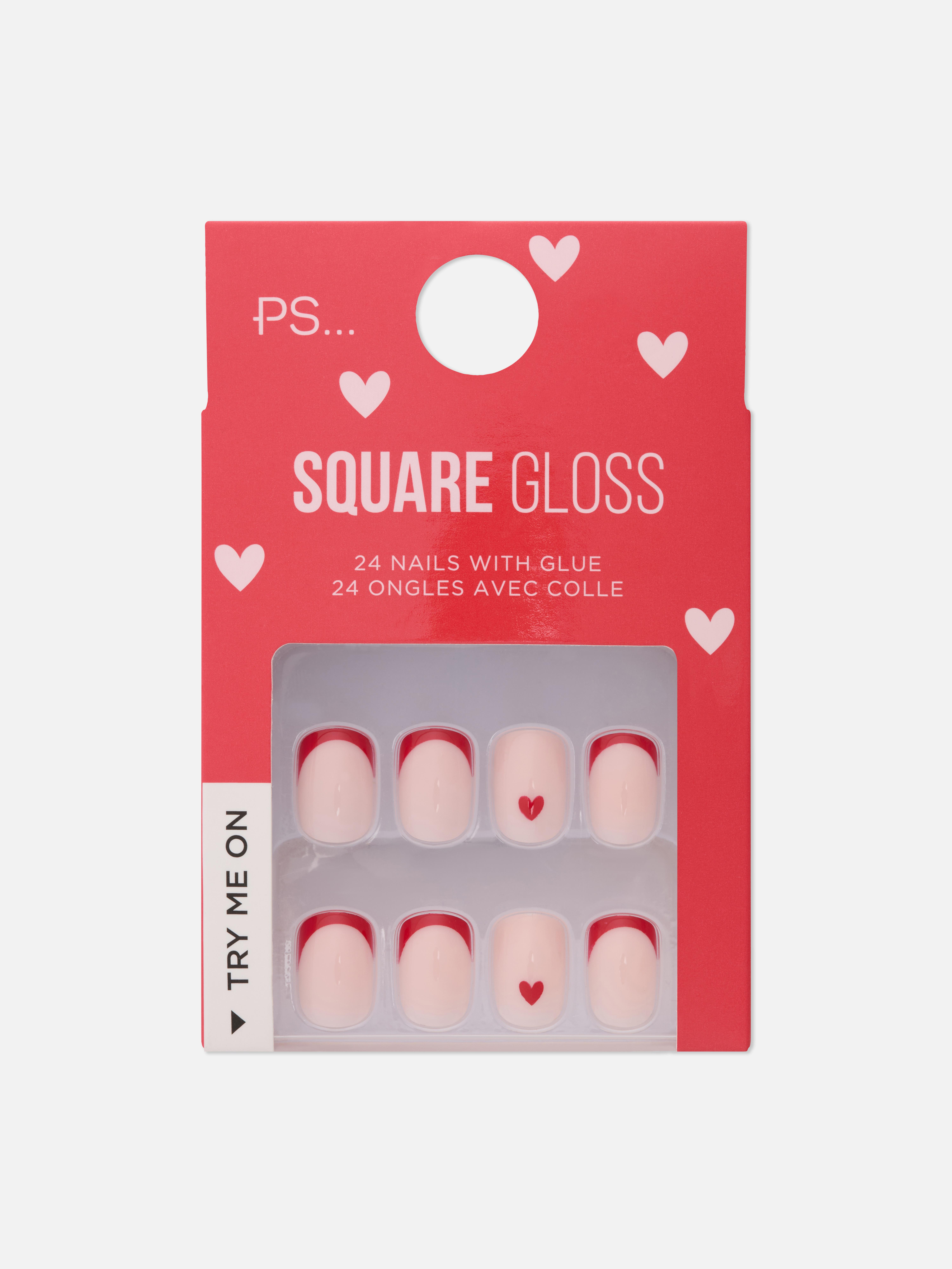 PS... French Tip Square Gloss False Nails