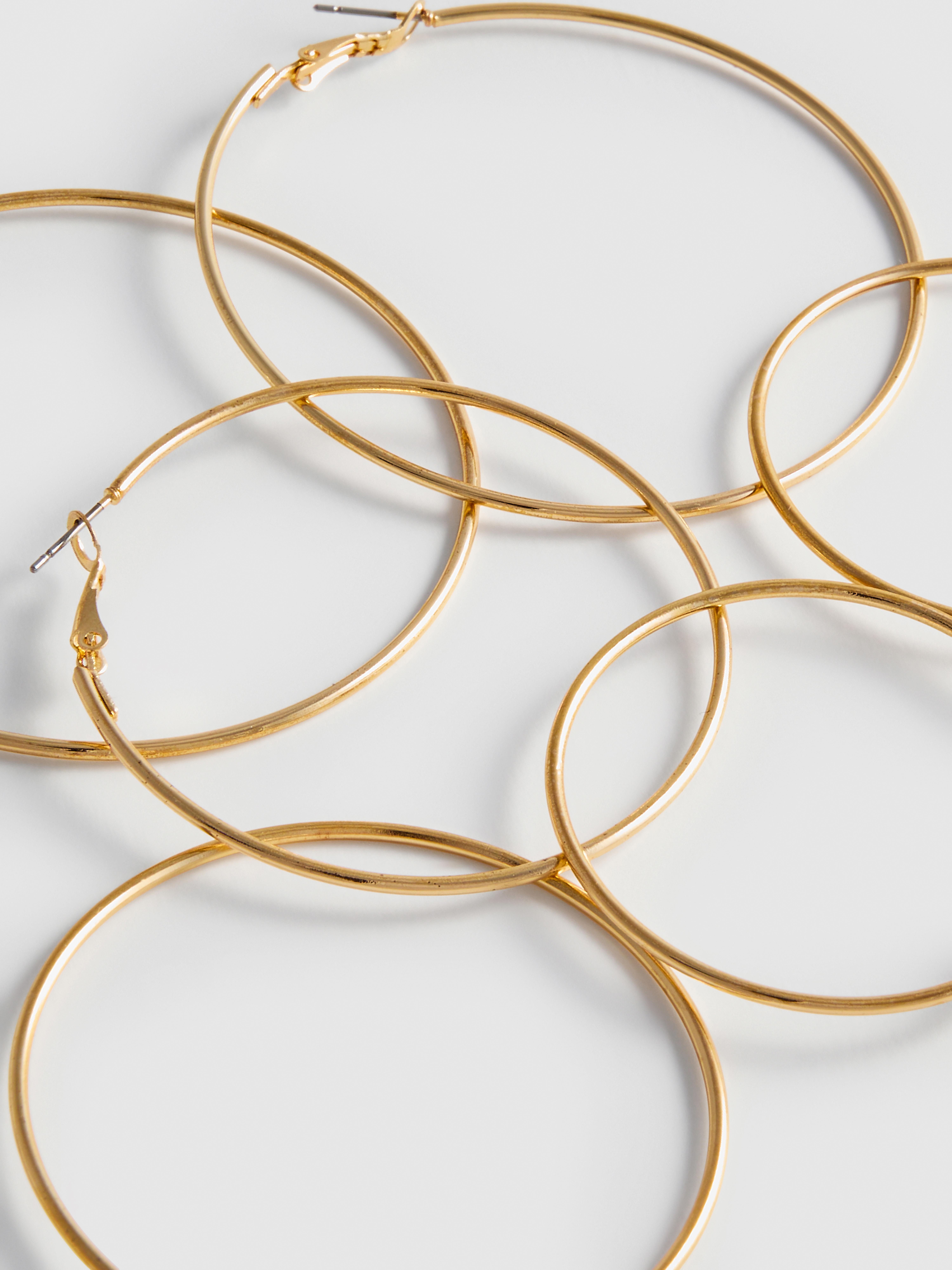 Veliki okrogli uhani, 3 pari