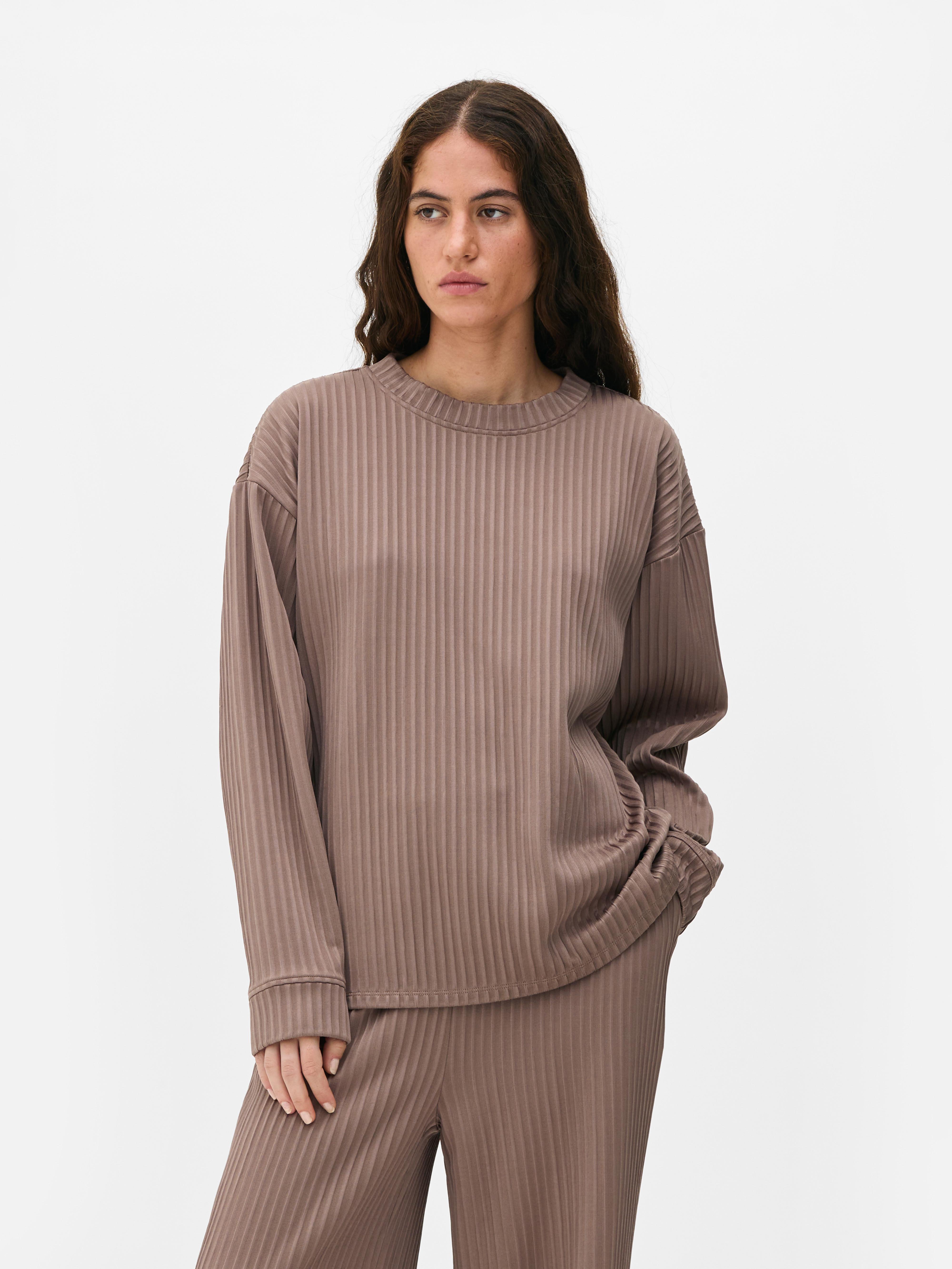Sweatshirt van ribstof The Edit