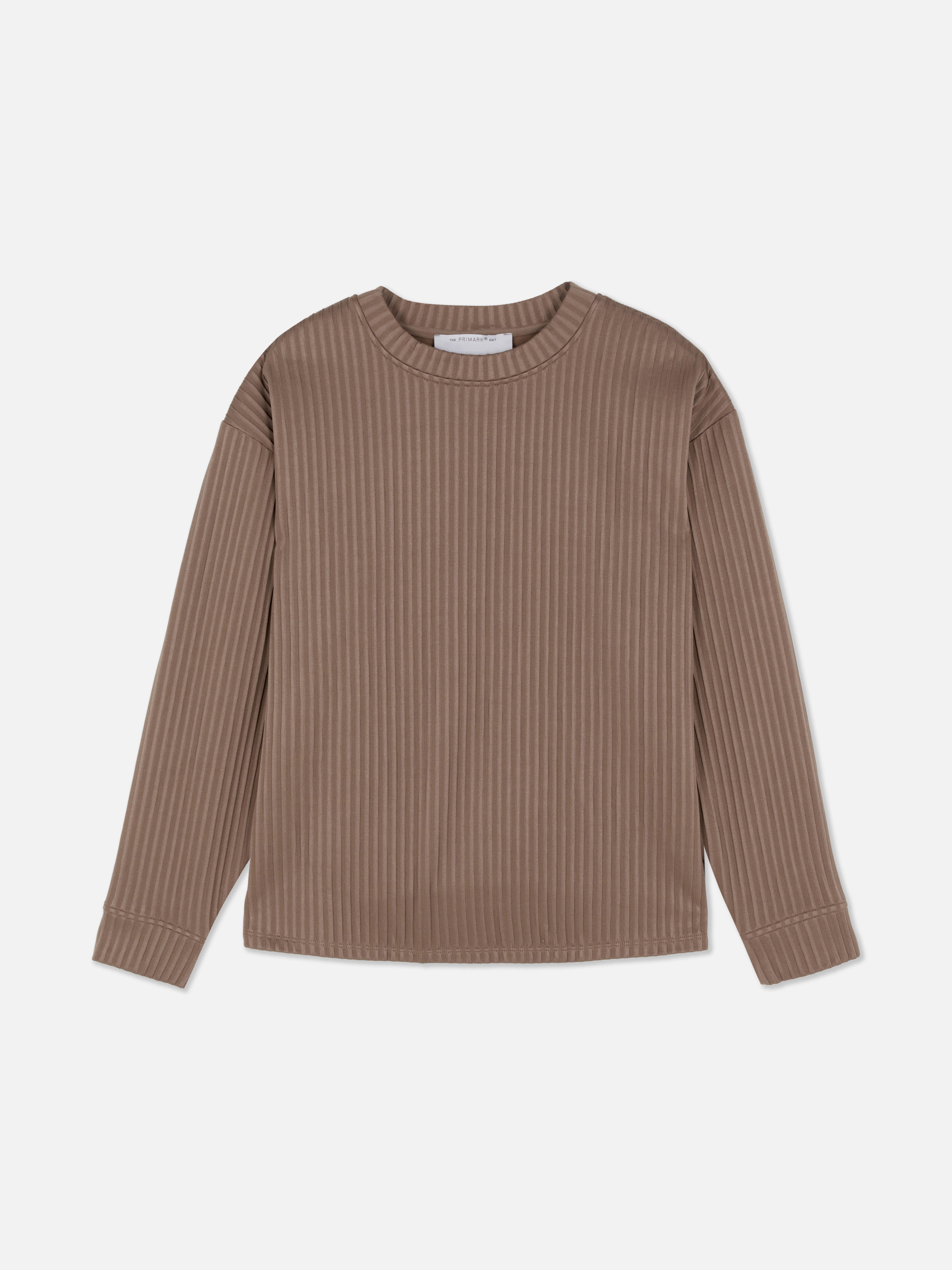Sweatshirt van ribstof The Edit